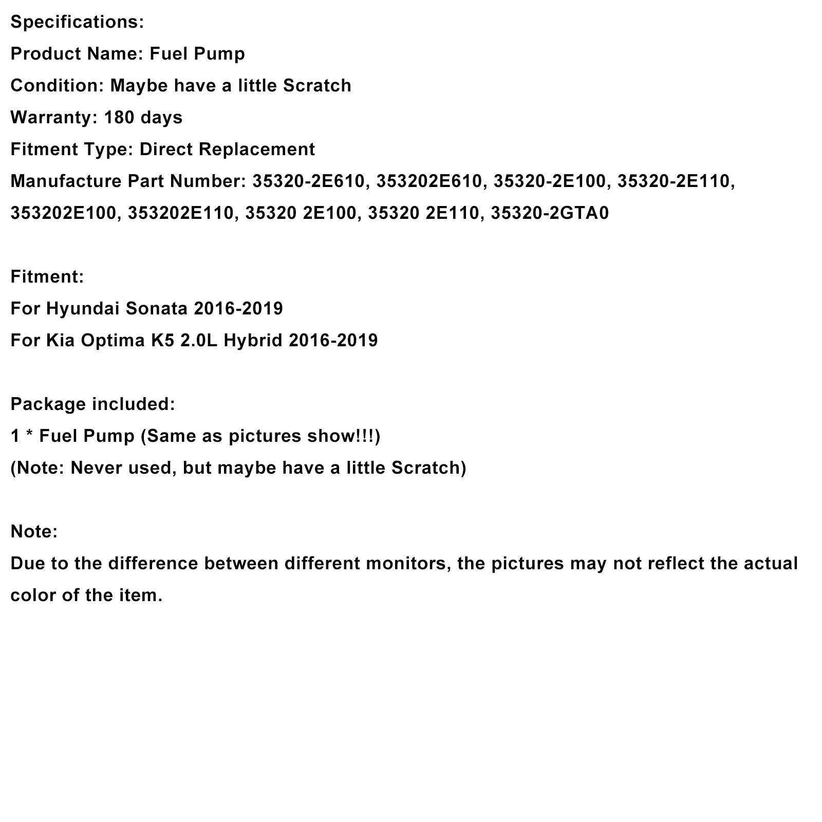 Bomba de combustible de alta presión 35320-2E610 para Hyundai Sonata Optima K5 2,0 2016-2019