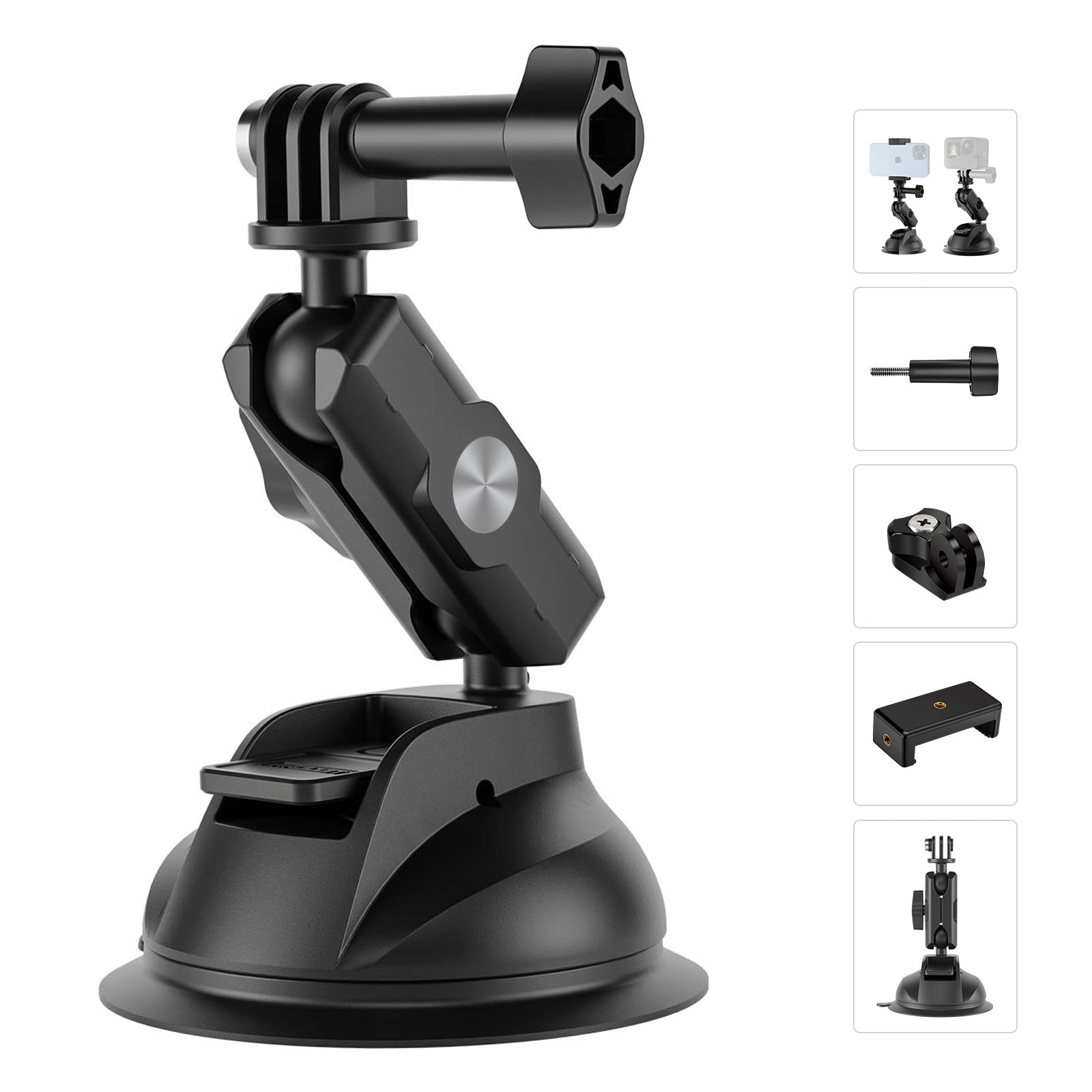 Support ventouse universel léger et robuste pour DJI GoPro 13/Insta 360 Go3