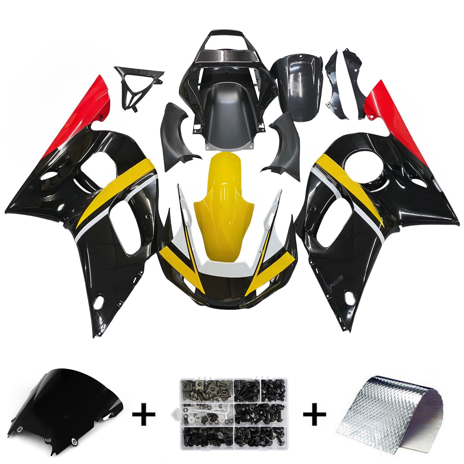 Kit de carénage à injection en plastique ABS pour Yamaha YZF 600 R6 1998-2002