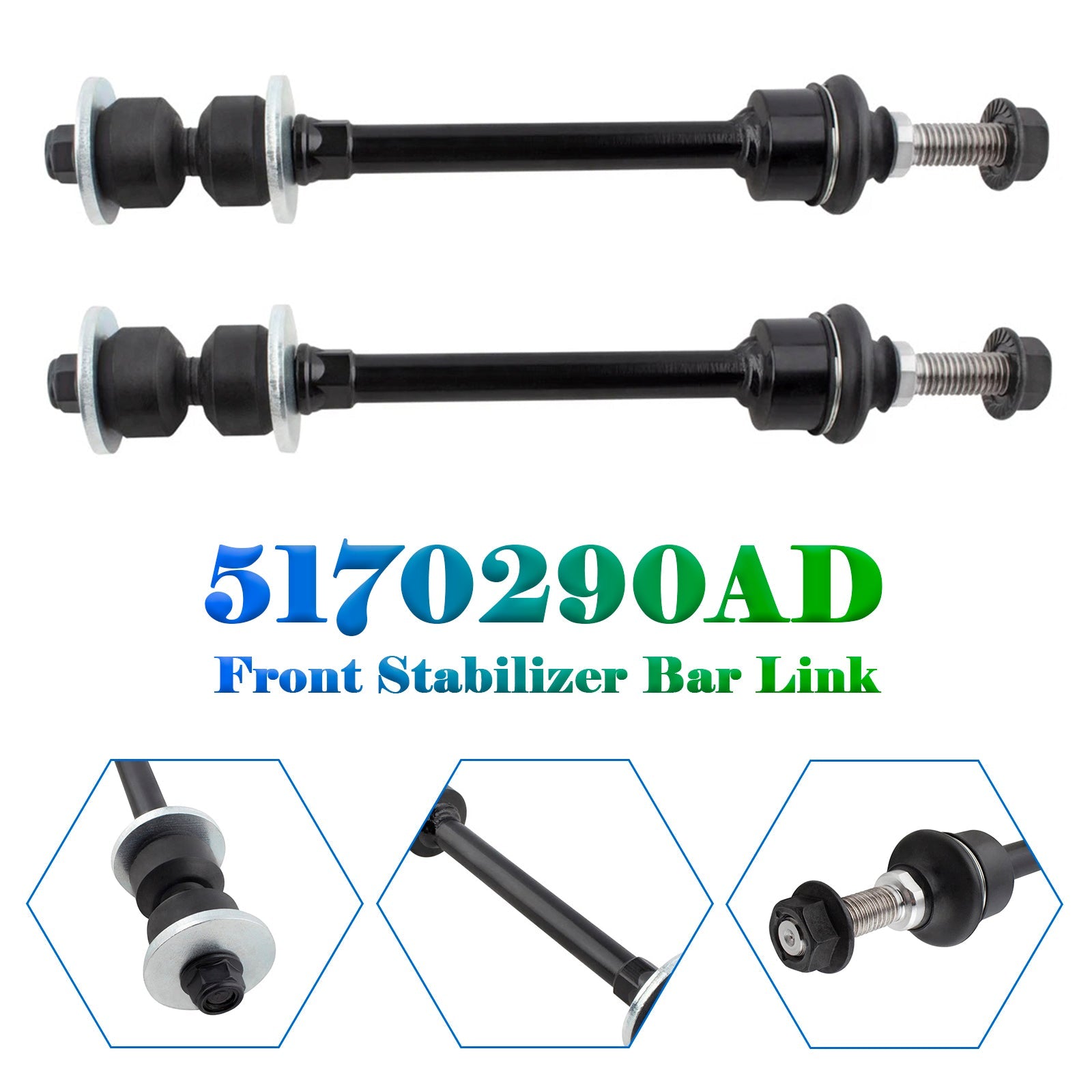 2 biellettes de barre stabilisatrice avant K80894 pour Dodge Ram 1500 4x4 2006-2018 5170290AD