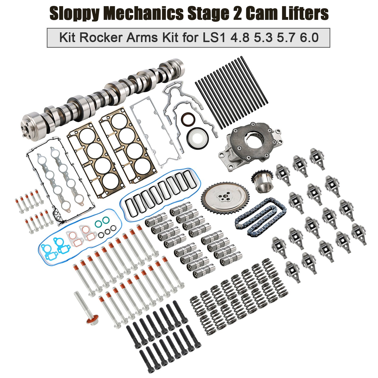Sloppy Mechanics Stage 2 Cam Rocker Arm Kit za LS1 4.8 5.3 5.7 6.0
