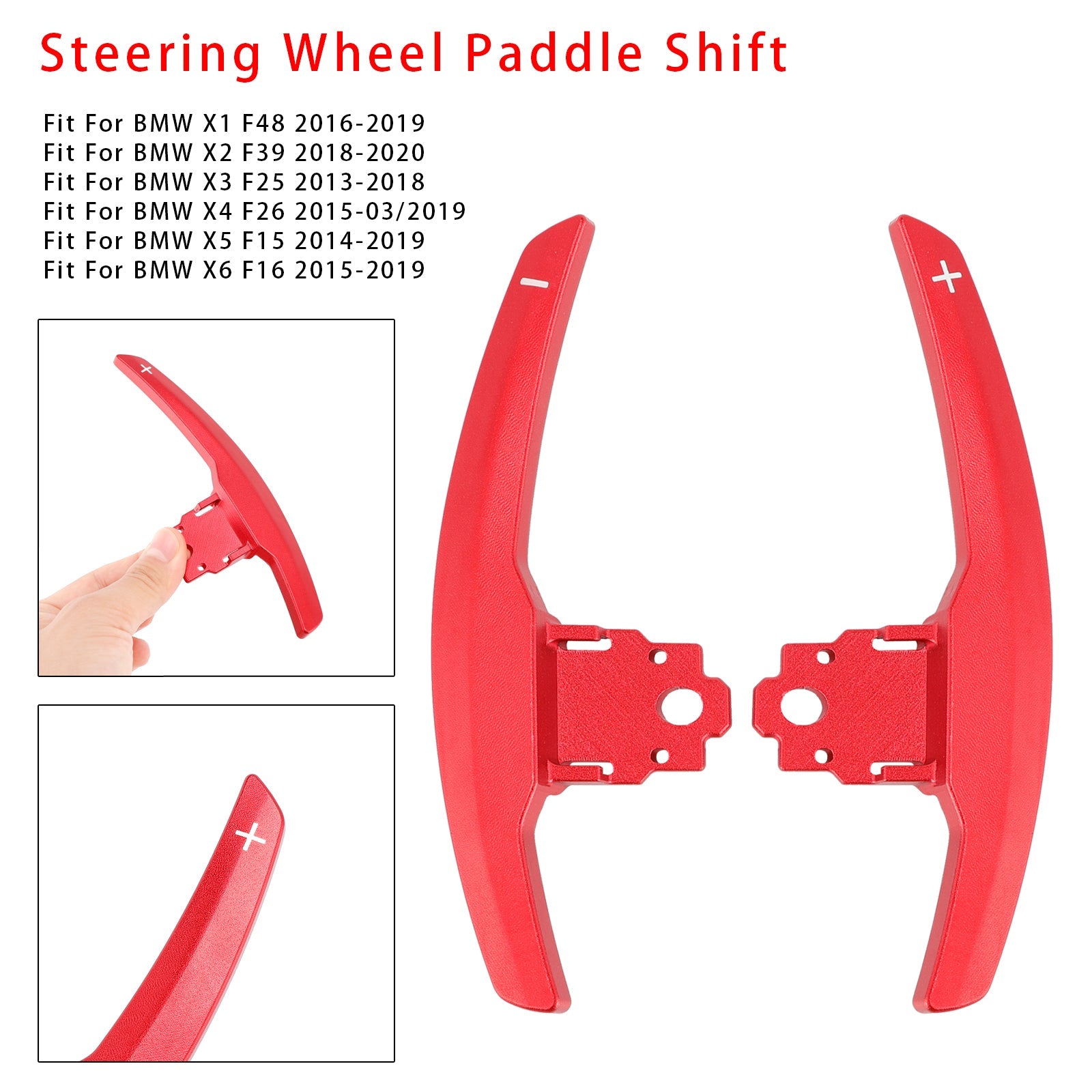 Wydłużenie palet zmiany prędkości dla serii BMW F30 F31 F32 F10 x3 x5 czerwone aluminium