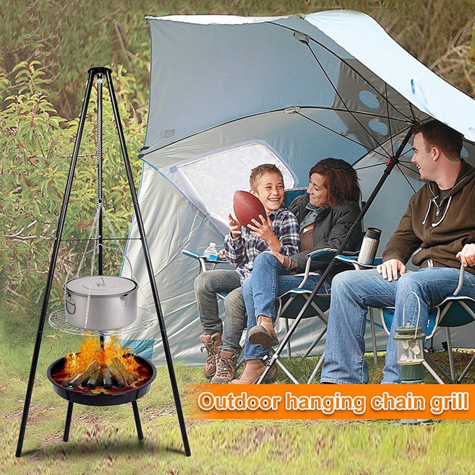 Zewnętrzny statyw Ognisko Okrągła miska do grillowania Patio ogrodowe Duży grill grillowy