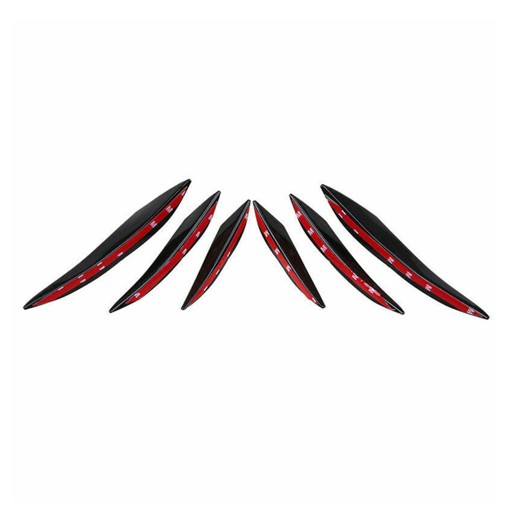 Areyourshop 6pcs Universal Gloss Black Car/Auto Front Bumper Fins Spoiler Canards Refit