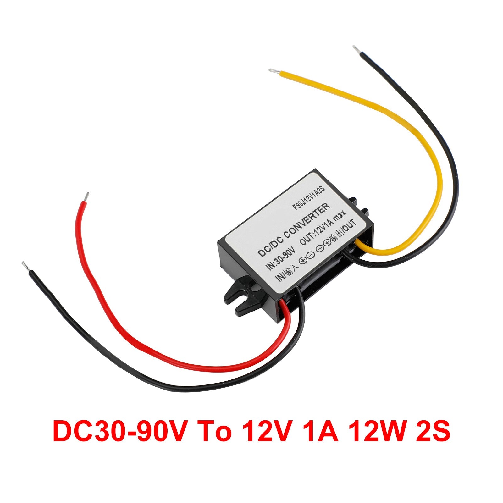 Convertisseur DC/DC étanche 1 A, régulateur d'alimentation 30-90 V, abaisseur à 12 V