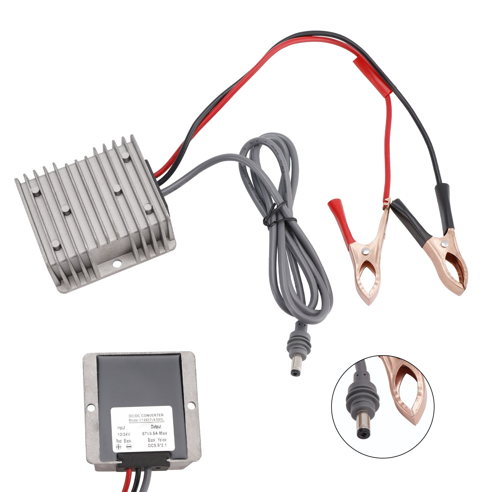 Mini-spanningsboostconverter, 12V/24V naar 57V DC-voedingskabel, 4,5A, 256W
