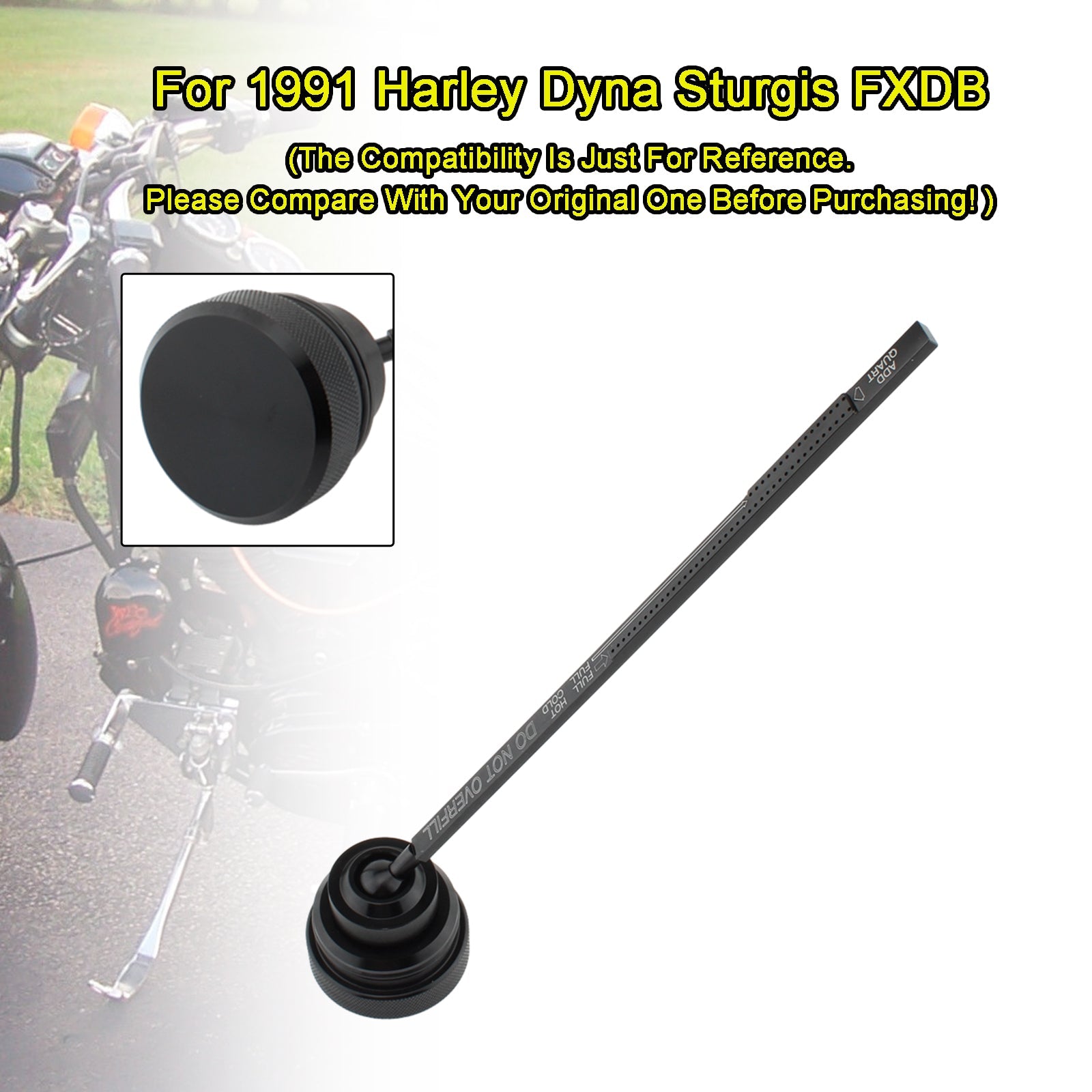 Tapa del tanque de medidor de aceite, tapa adaptada para Dyna Wide Glide FXDL 1991-1998 0710-0001