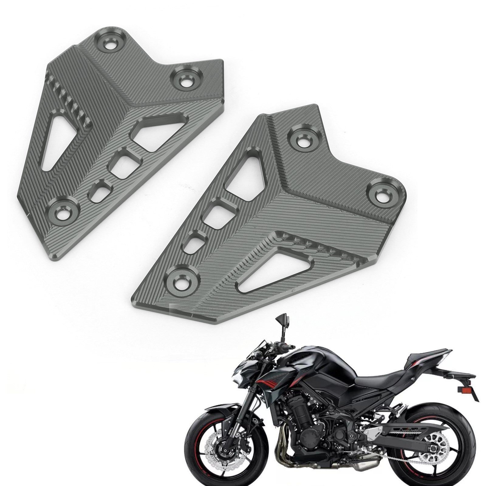 CNC Protection du talon noir pour Kawasaki Z900 Z 900 2017 2018 2019 2020 2021