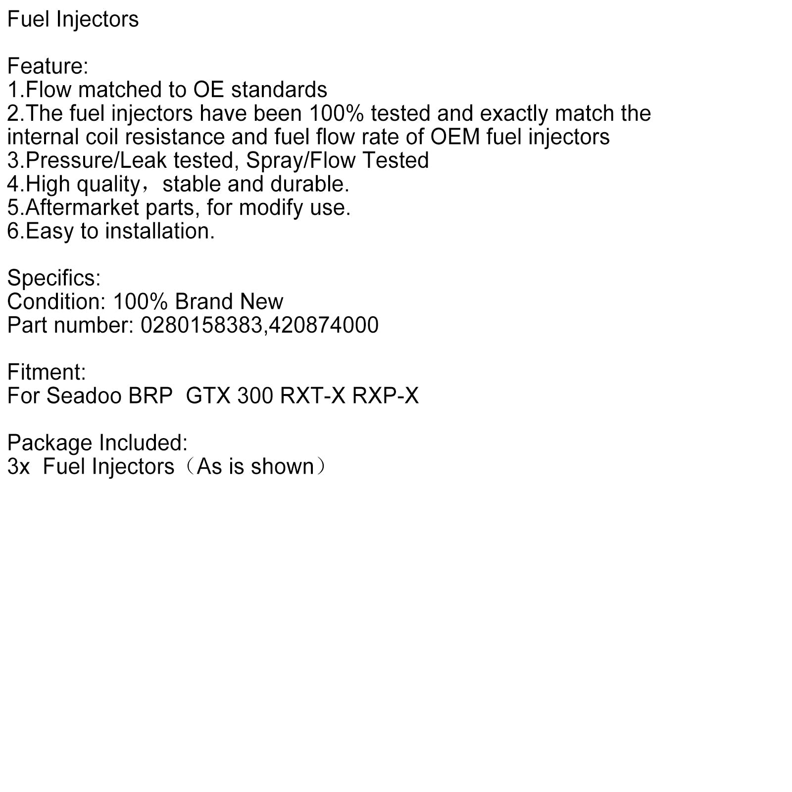 Sea Doo BRP GTX 300 RXT-XP-X 3PCS 0280158383 420874000