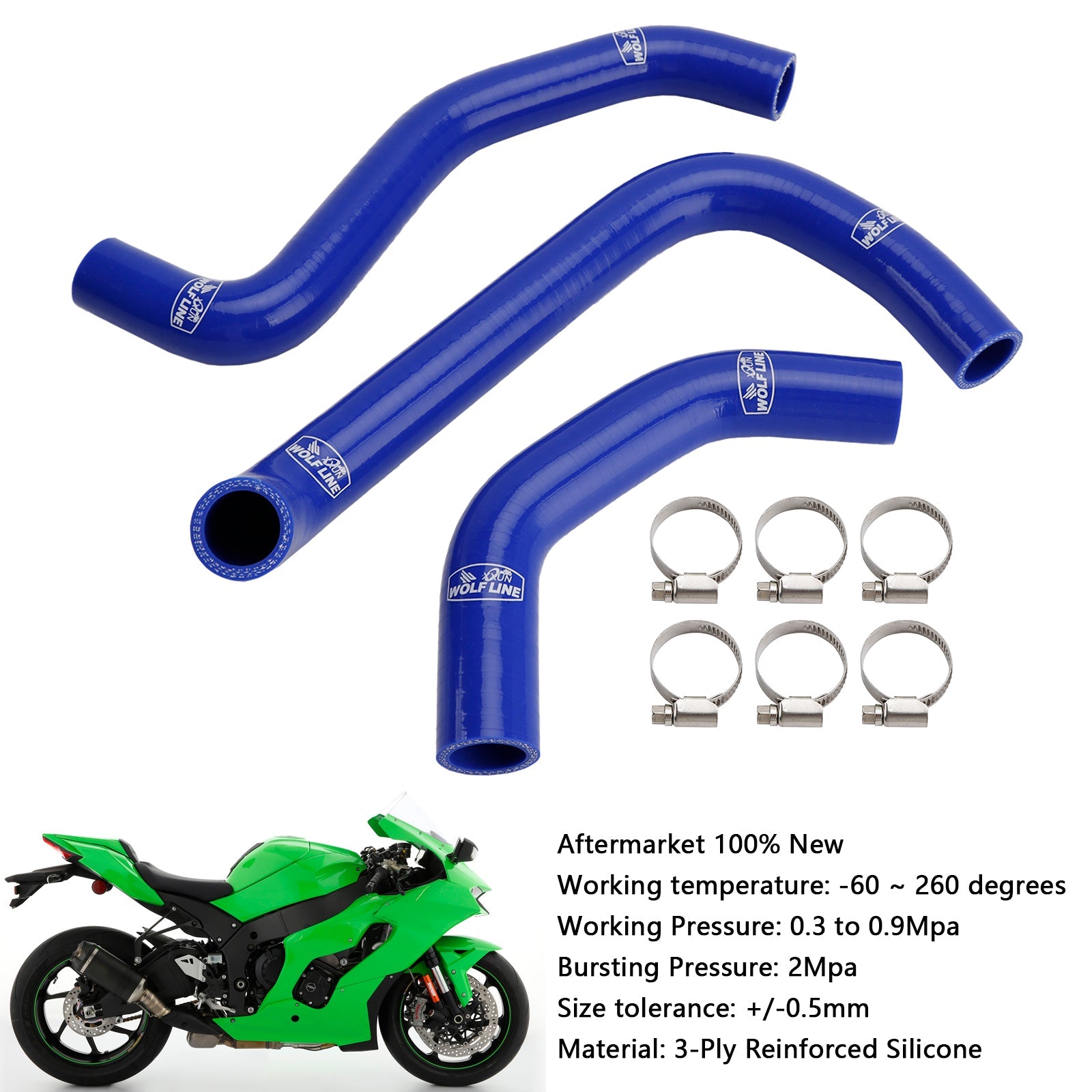 Durite de refroidissement en silicone pour radiateur Kawasaki ZX10R ZX-10RR (2021-2025)
