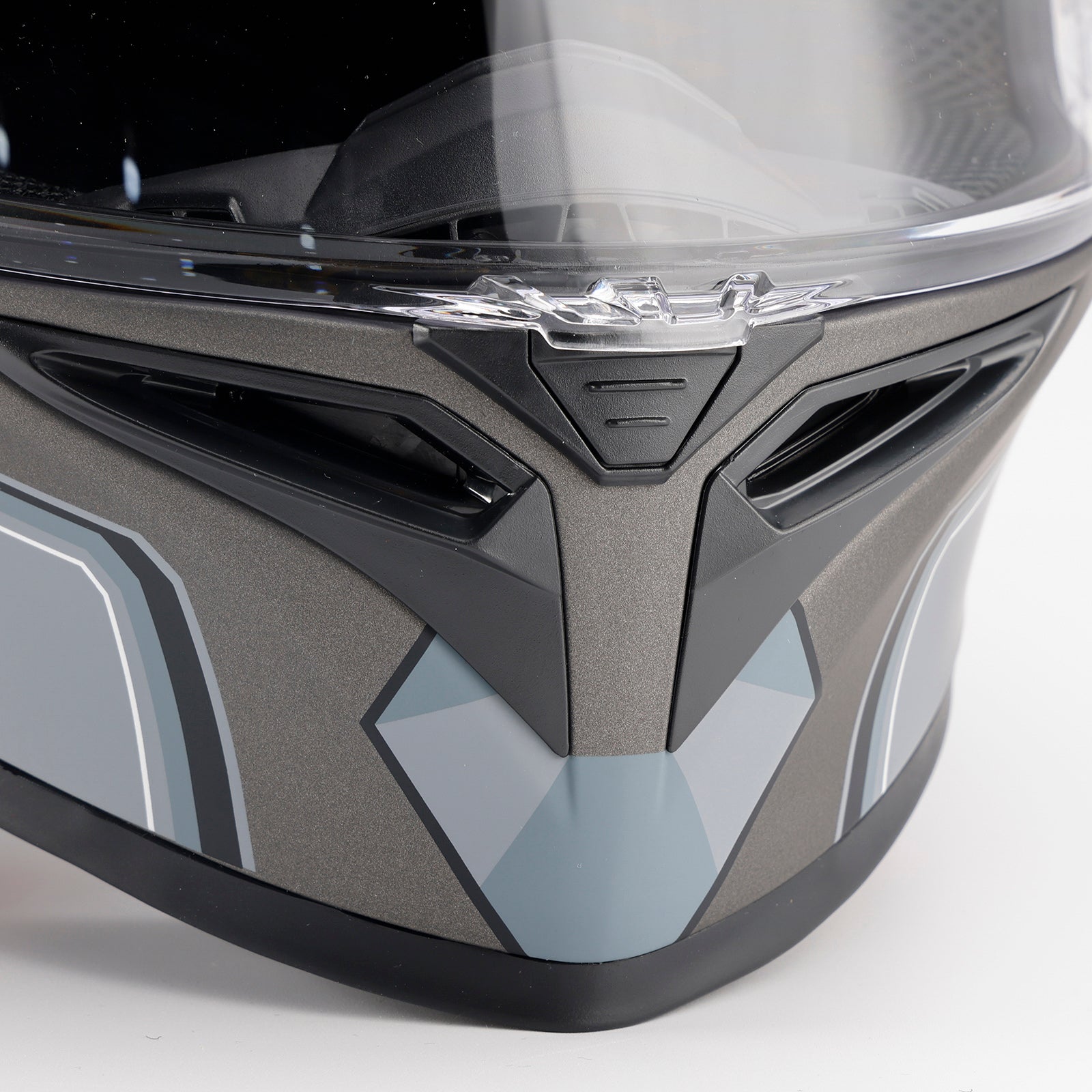 Zintegrowany kask motocyklowy dla dorosłych, szary i biały