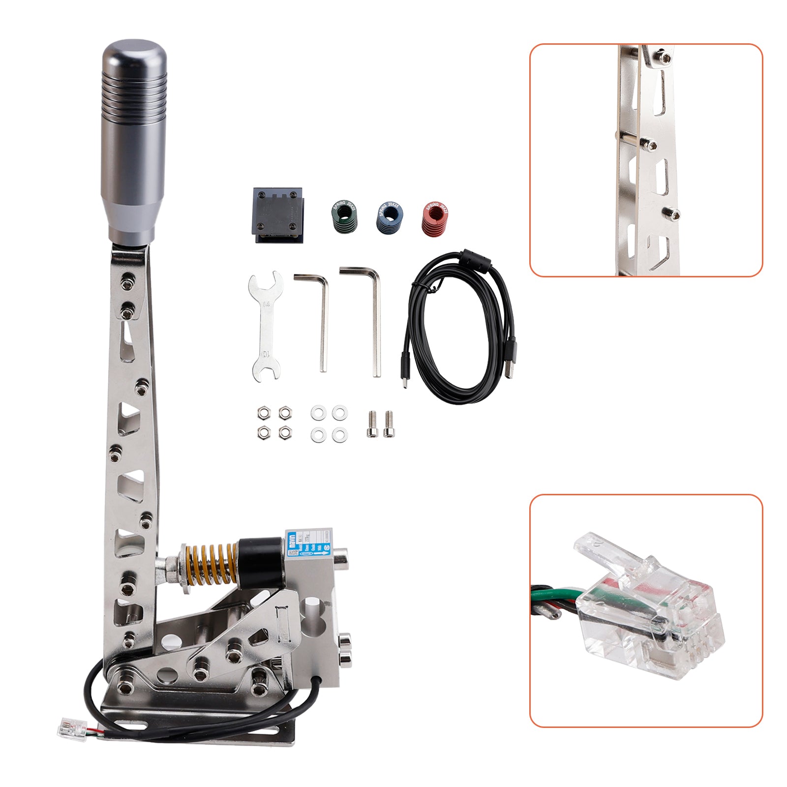 Jeu de course avec frein à main USB 64 bits, cellule de charge 200 kg, pour Logitech G29/G27/G25