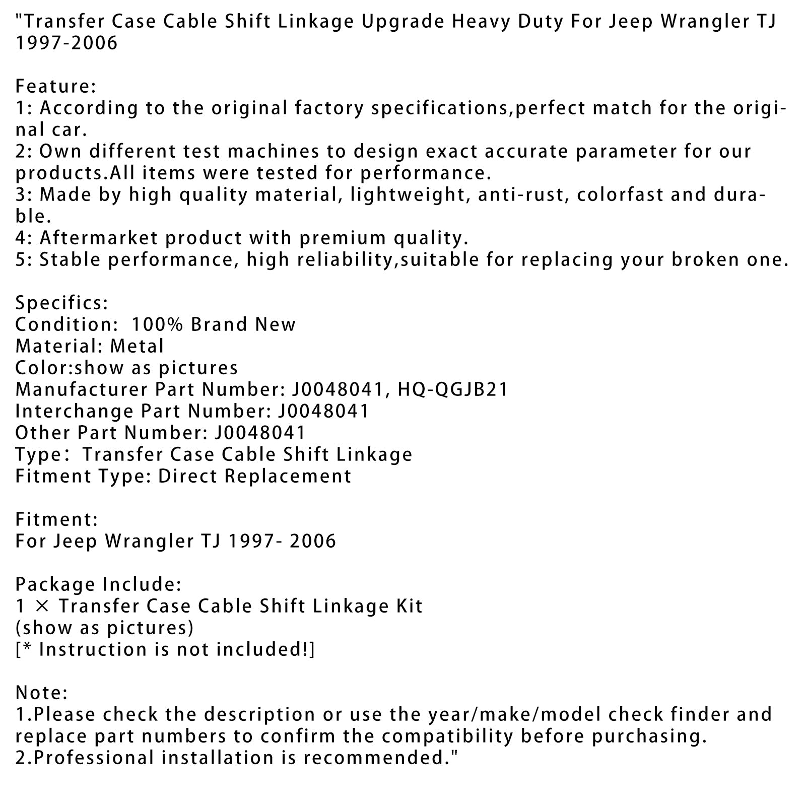 Conexión de cambio de Cable de caja de transferencia de alta resistencia mejorada para Wrangler TJ 1997-2006