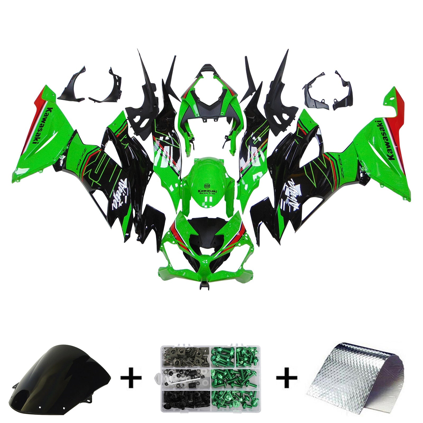 Kit de carénage d'injection Kawasaki ZX6R 2019-2023, carrosserie en plastique ABS