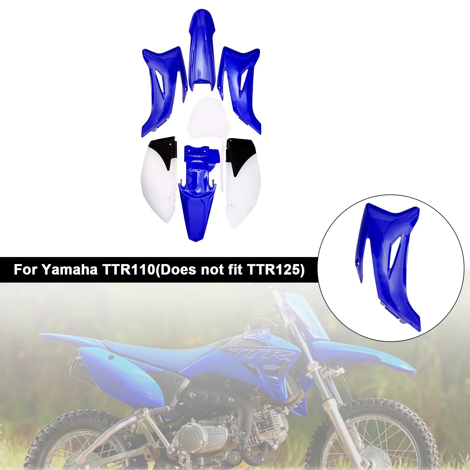 Kit carrosserie plastique et carénage garde-boue pour moto tout-terrain Yamaha TTR110