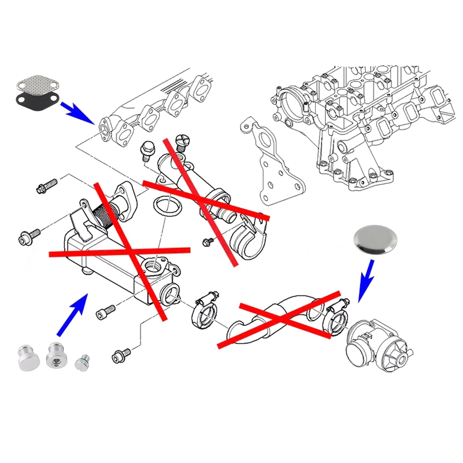 Kit de réparation et de remplacement du refroidisseur de vanne EGR pour BMW M47N2 M57N2 E46 E90 E60 E61 E83
