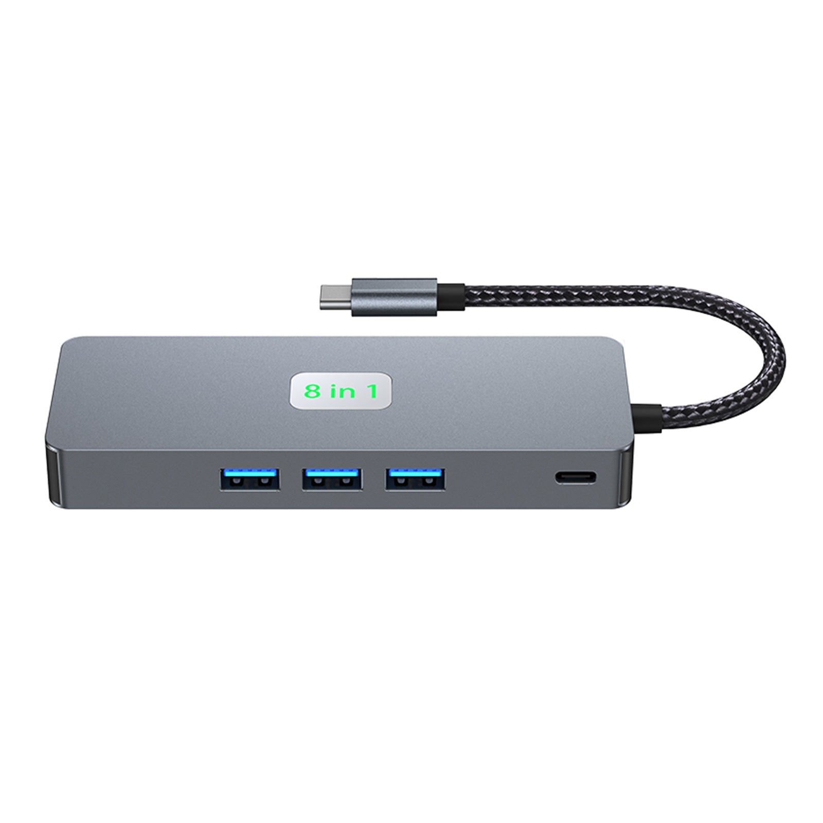 Adaptador de concentrador de interfaz 8 en 1 TYPE-C a RJ45 Gigabit USB 3.0 HDMI DP PD100W