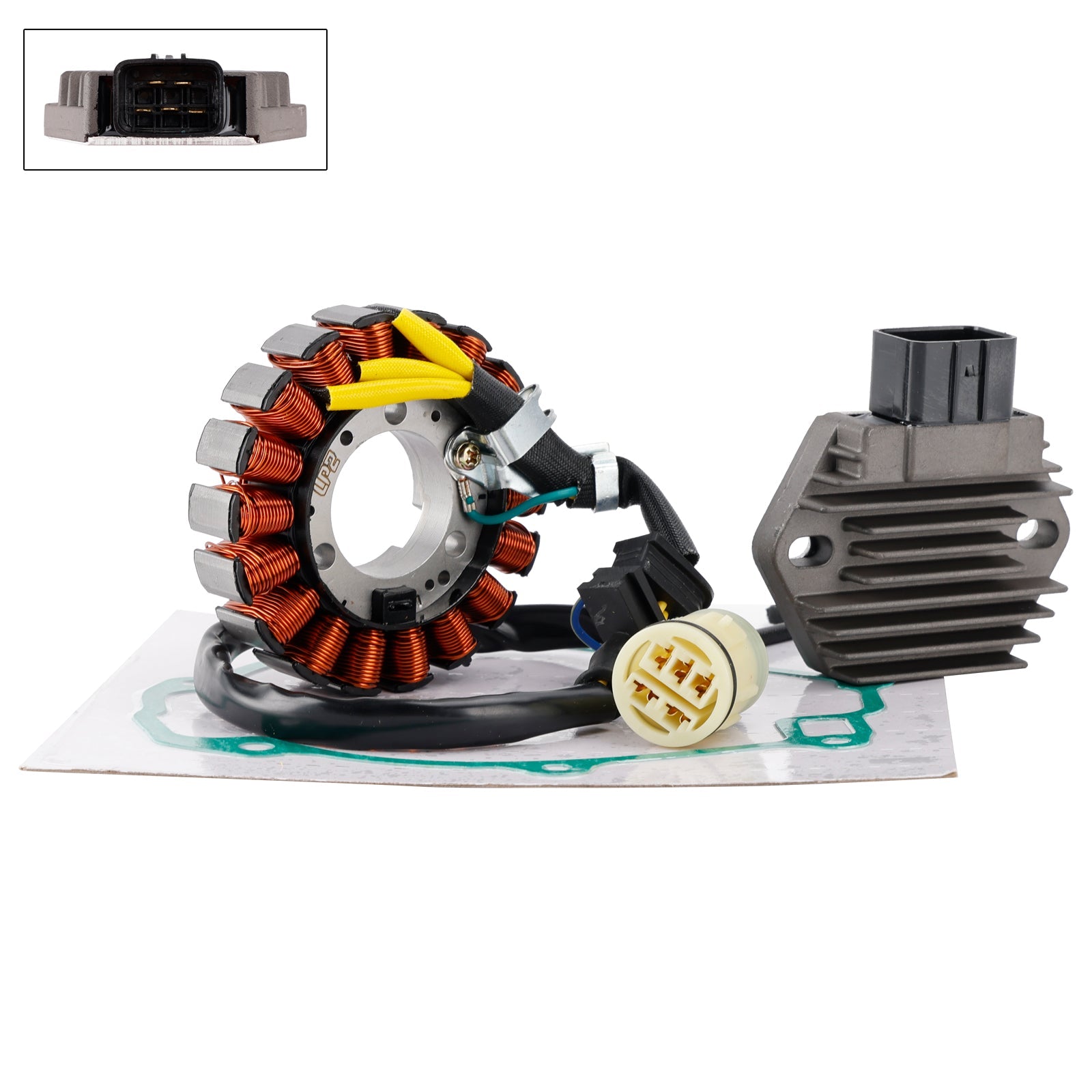 Guarnizione statore e regolatore per Honda Rancher 350 TRX350 FE FM TE TM (2000-2006) : riferimenti 31120-HN5-6723 e 11396-HN5-670