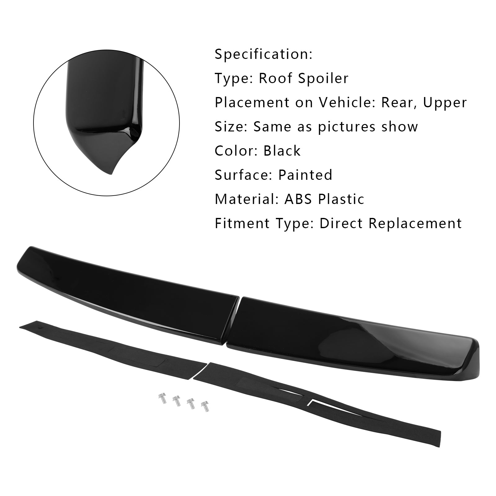 Błyszczący czarny tylny podwójny spoiler bagażnika do drzwi stodoły do VW Caddy Maxi 2005-2018