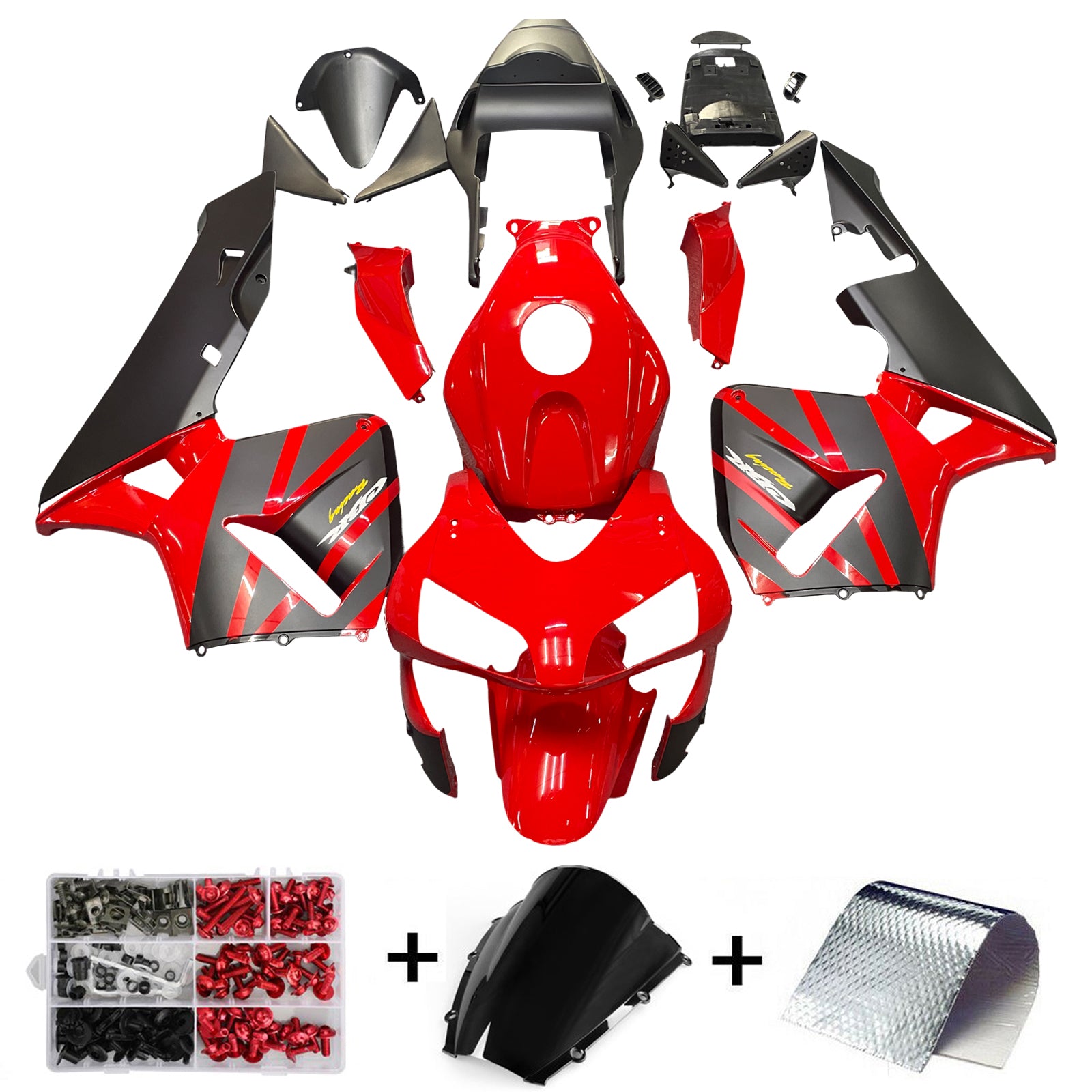 Kit de carénage en plastique ABS pour Honda CBR600RR 2003 2004 Red