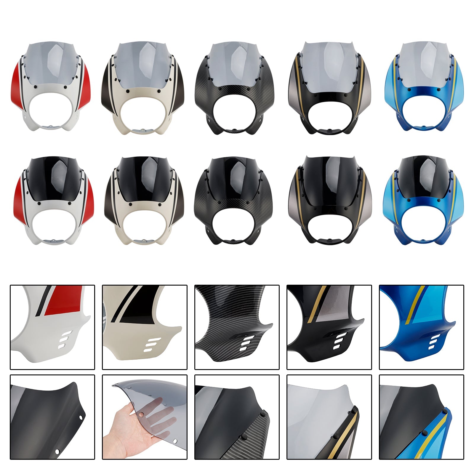 Pare-brise et carénage de phare pour Yamaha XSR900 (2022-2025)