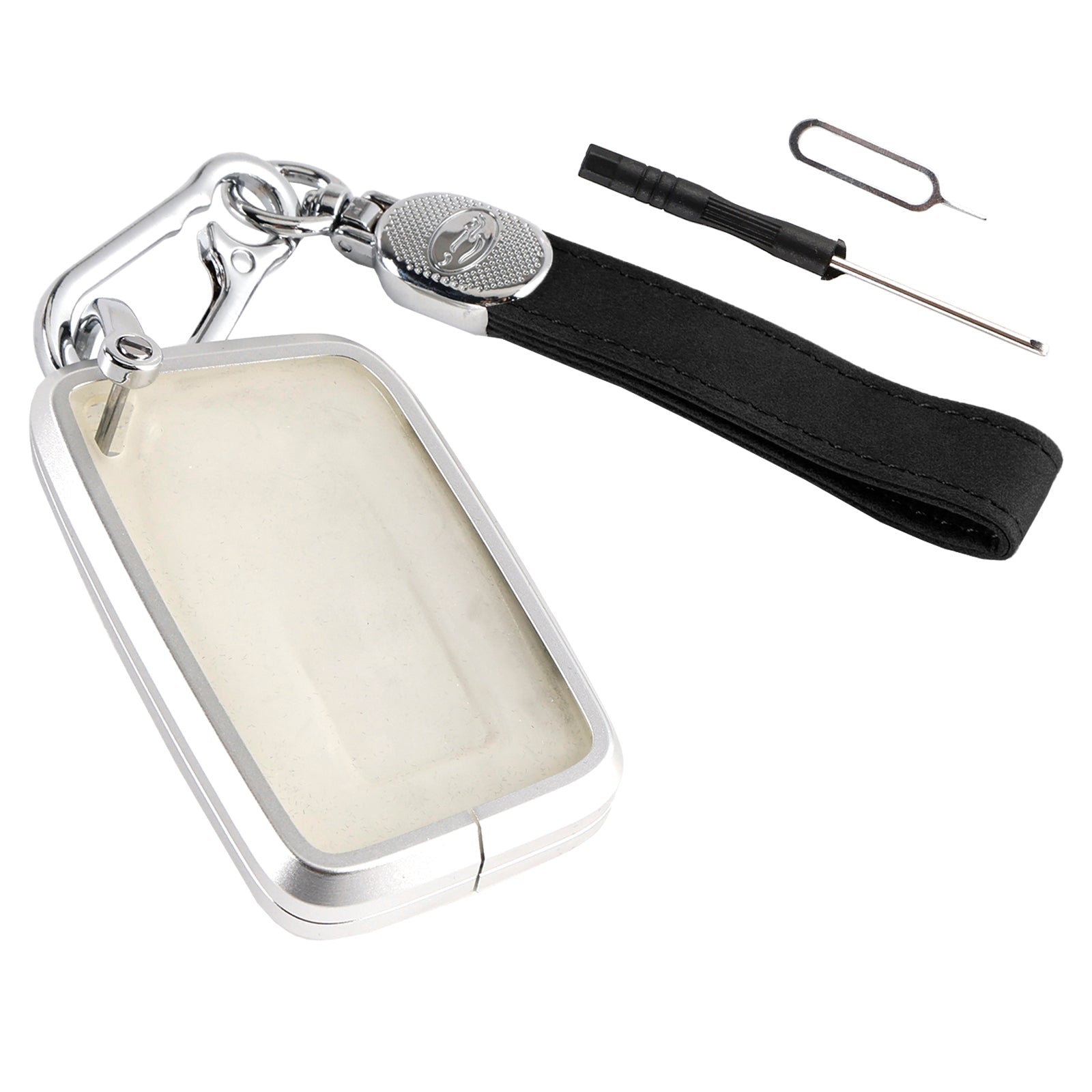 Zwarte beschermhoes van legering&Zachte TPU aluminium autosleutelhoes voor Lexus IS GS ES RX