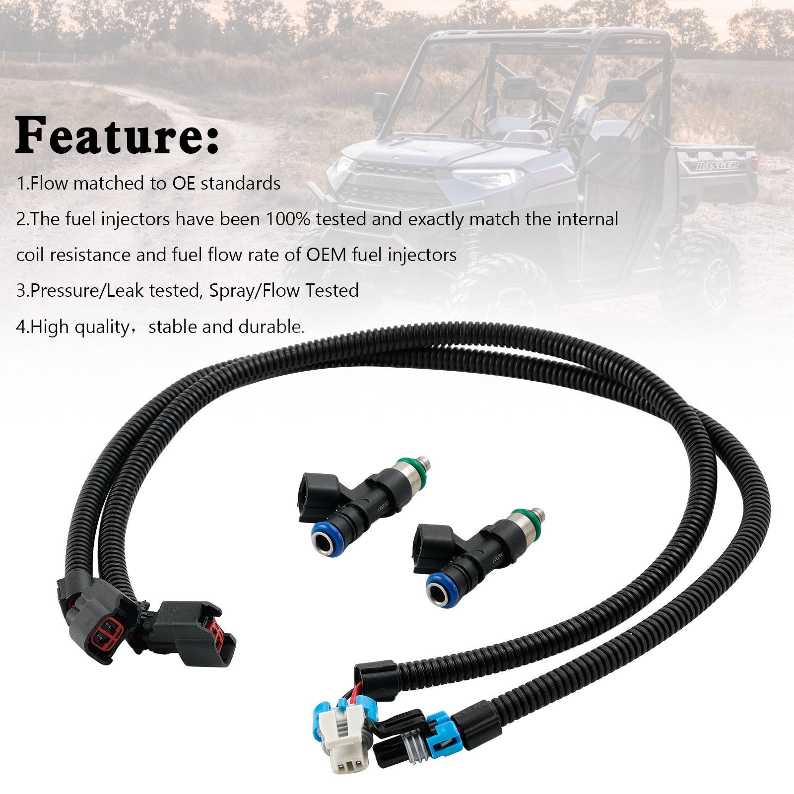Faisceau d'injecteurs de carburant Polaris Ranger 800 2011-2014 (PAIRE) 1204318 1204319