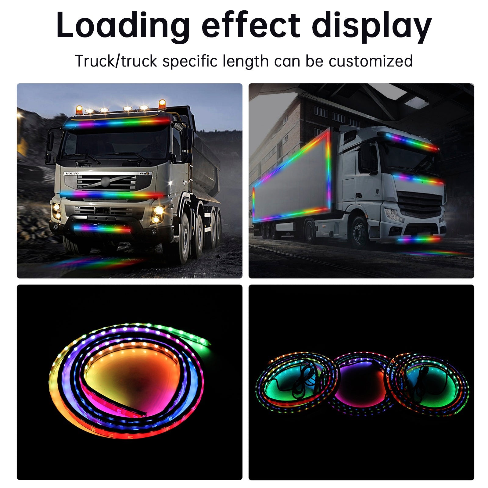 Bandes lumineuses LED colorées pour camion avec télécommande (2,4 m)
