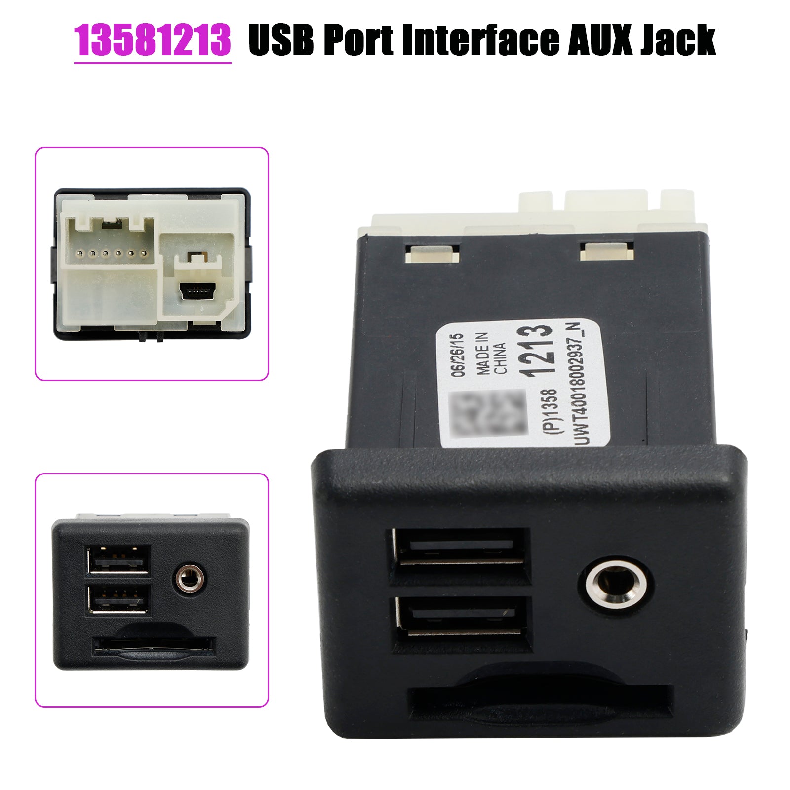 Interface de carte SD à double port USB 13581213 pour GMC Cadillac XTS CTS ATS