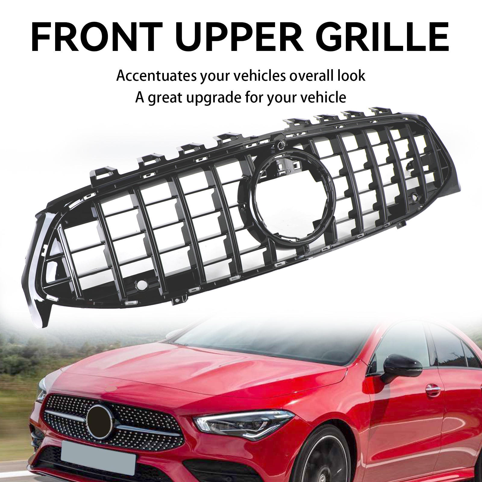 Black Front Bumper Grille Grill pour Mercedes CLA Class W118 C118 2020-2023 GTR