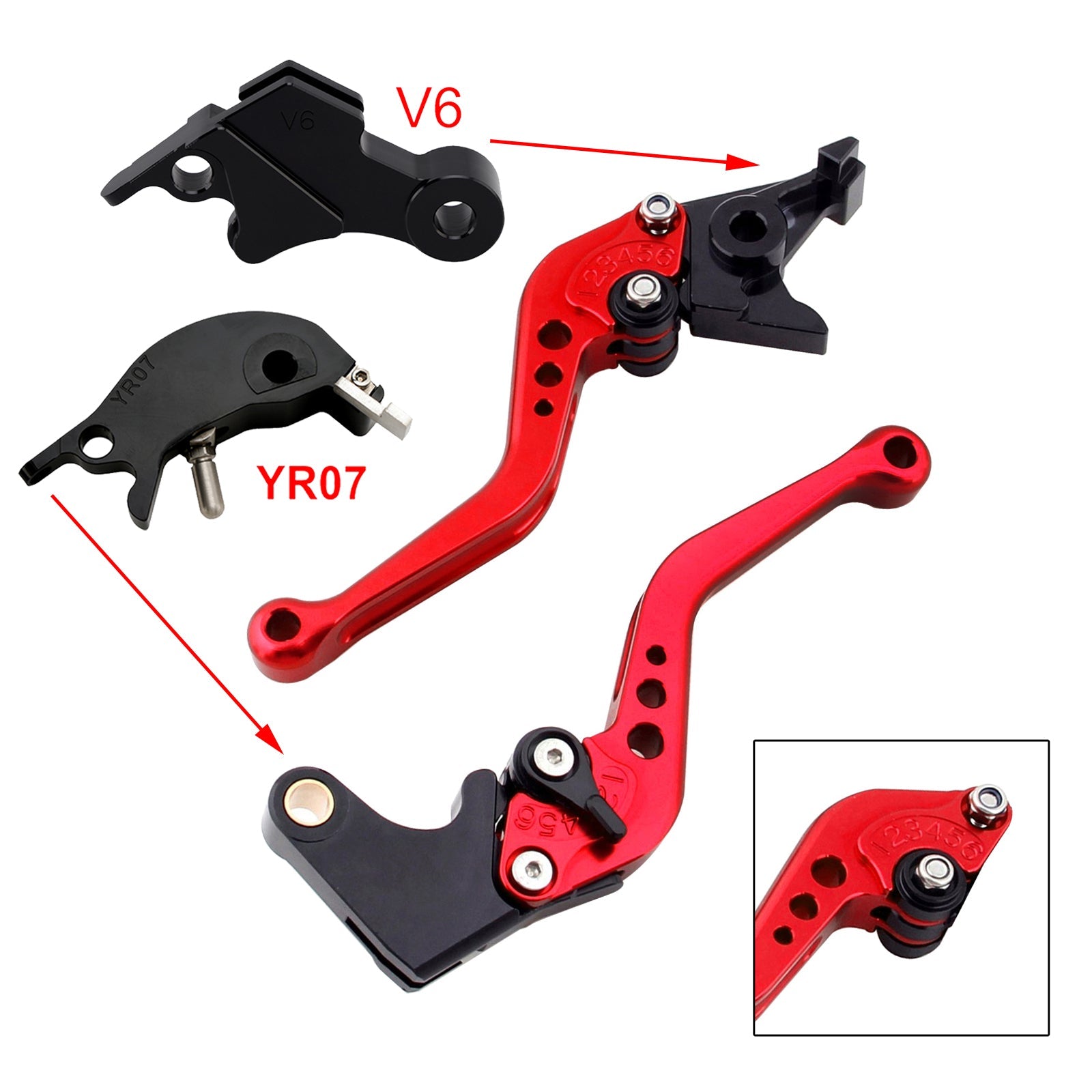 Nouveau levier de frein et d'embrayage court compatible avec YAMAHA XSR900 XSR900GP MT-09 MT-09SP 24-25