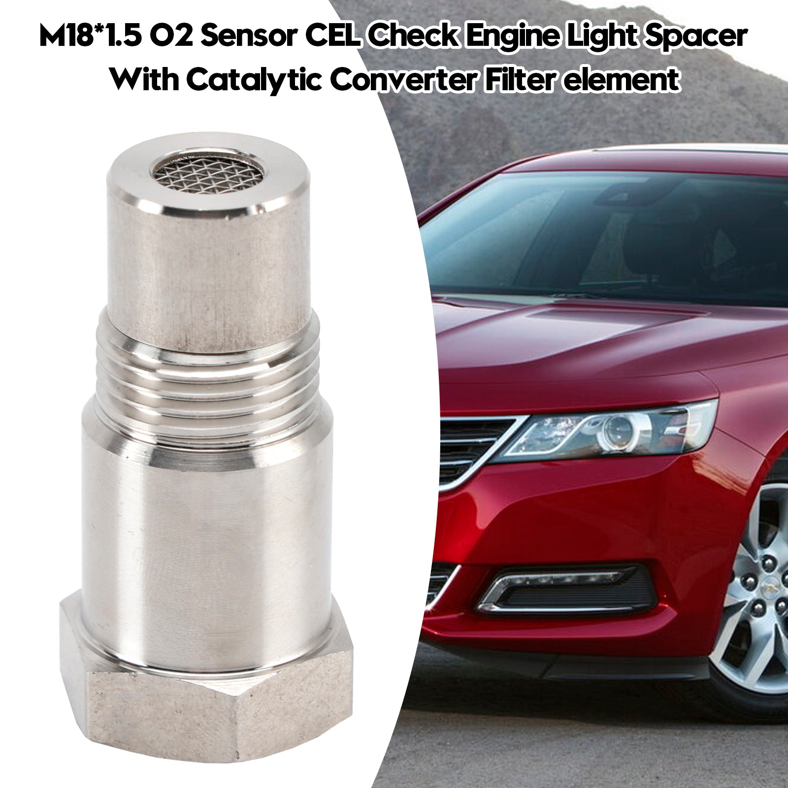 M18*1.5 O2 Sensor CEL Check Engine Light Spacer W/Catalytic Converter Filter element