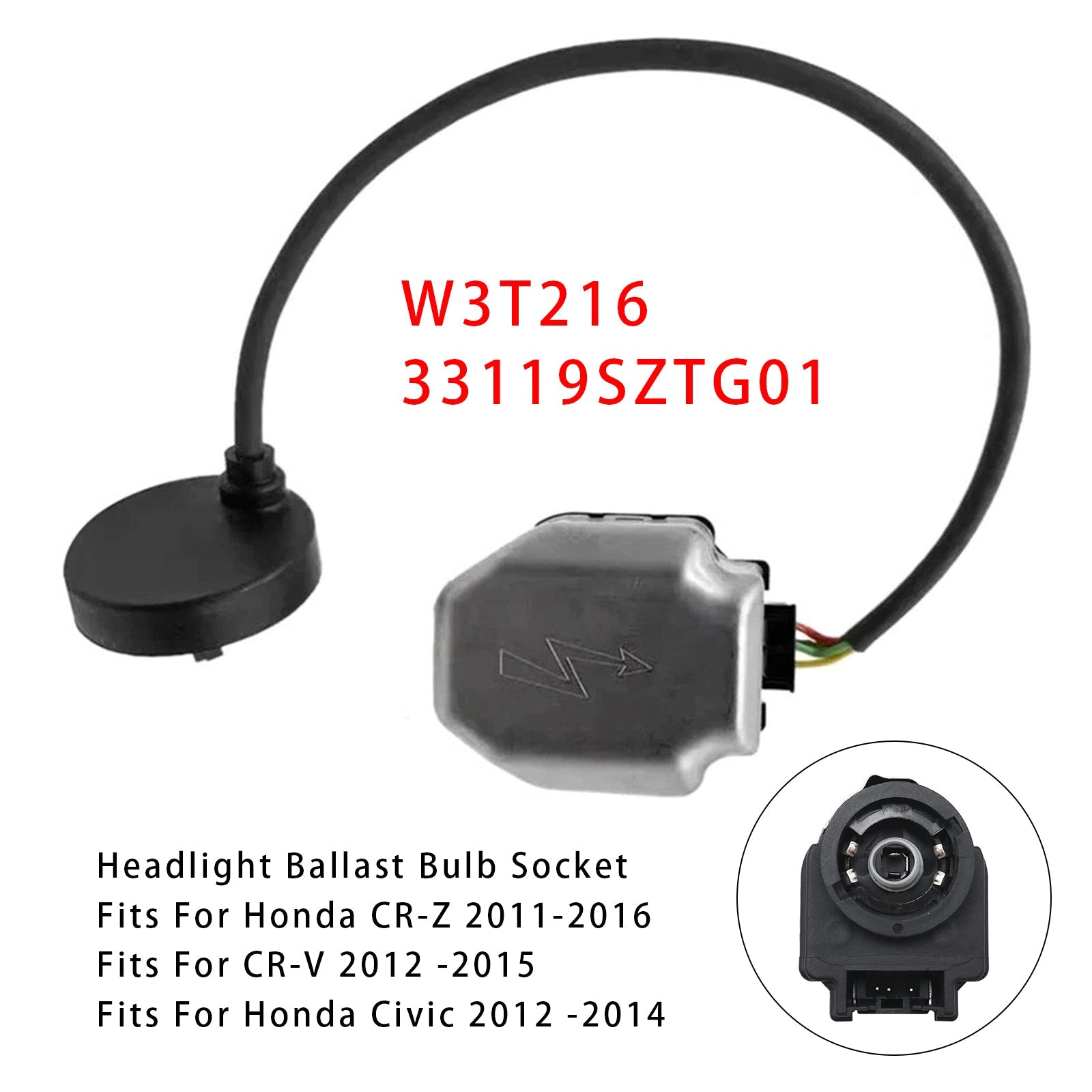 Vtičnica za ksenonsko žarnico HID W3T216 za Hondo CR-V, Civic, CR-Z, Mazdo CX-9, CX-5 3