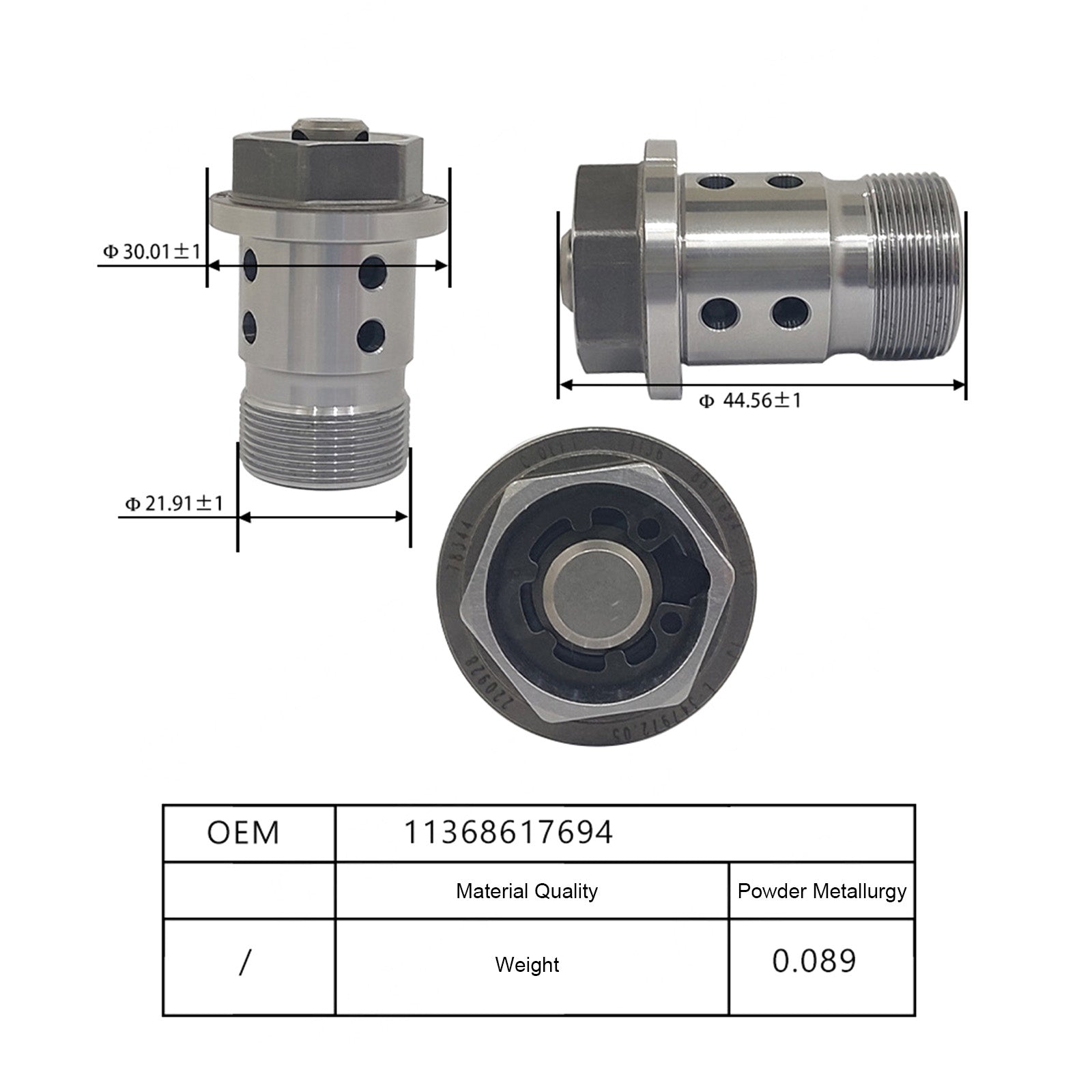 2 pièces Soupape de commande d'huile pour calage variable des soupapes (VVT) du moteur BMW 11368617694