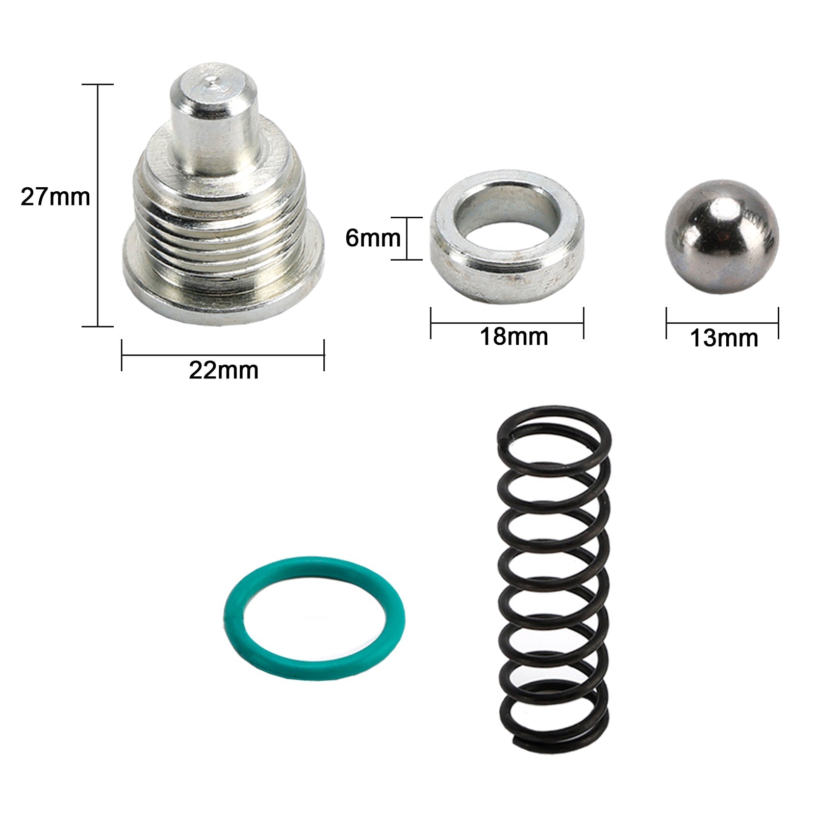 Kit de resorte, tapón y sello de válvula de alivio de bomba de aceite diésel de 7,3 L para Ford F250, F350, F450, F550 FSD, E250, E350, E450 ESD (1994.05-2003).