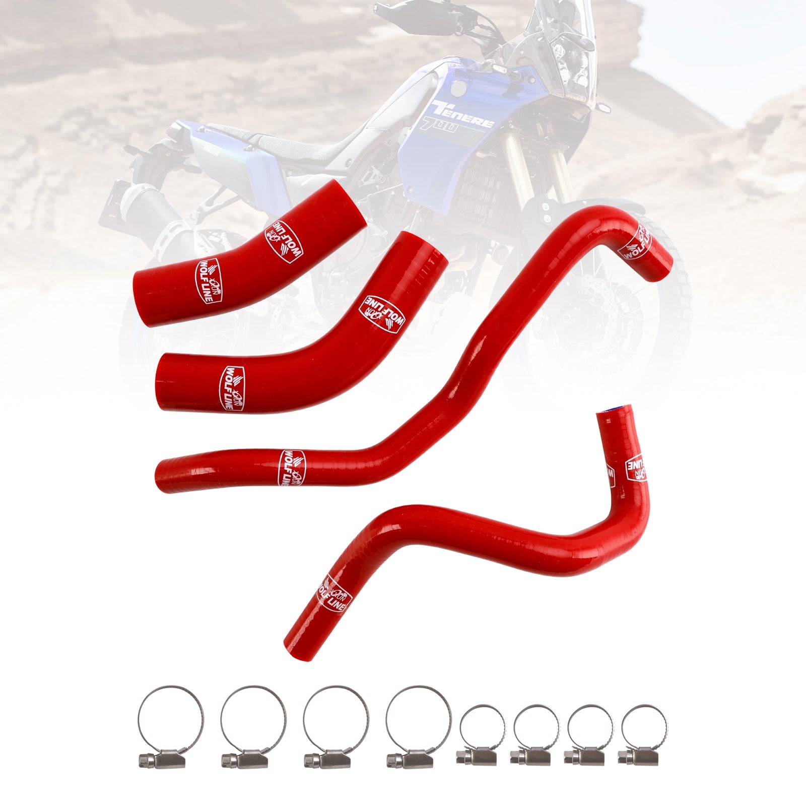 Siliconen koelslangset voor radiator Yamaha Tenere 700 2019-2024