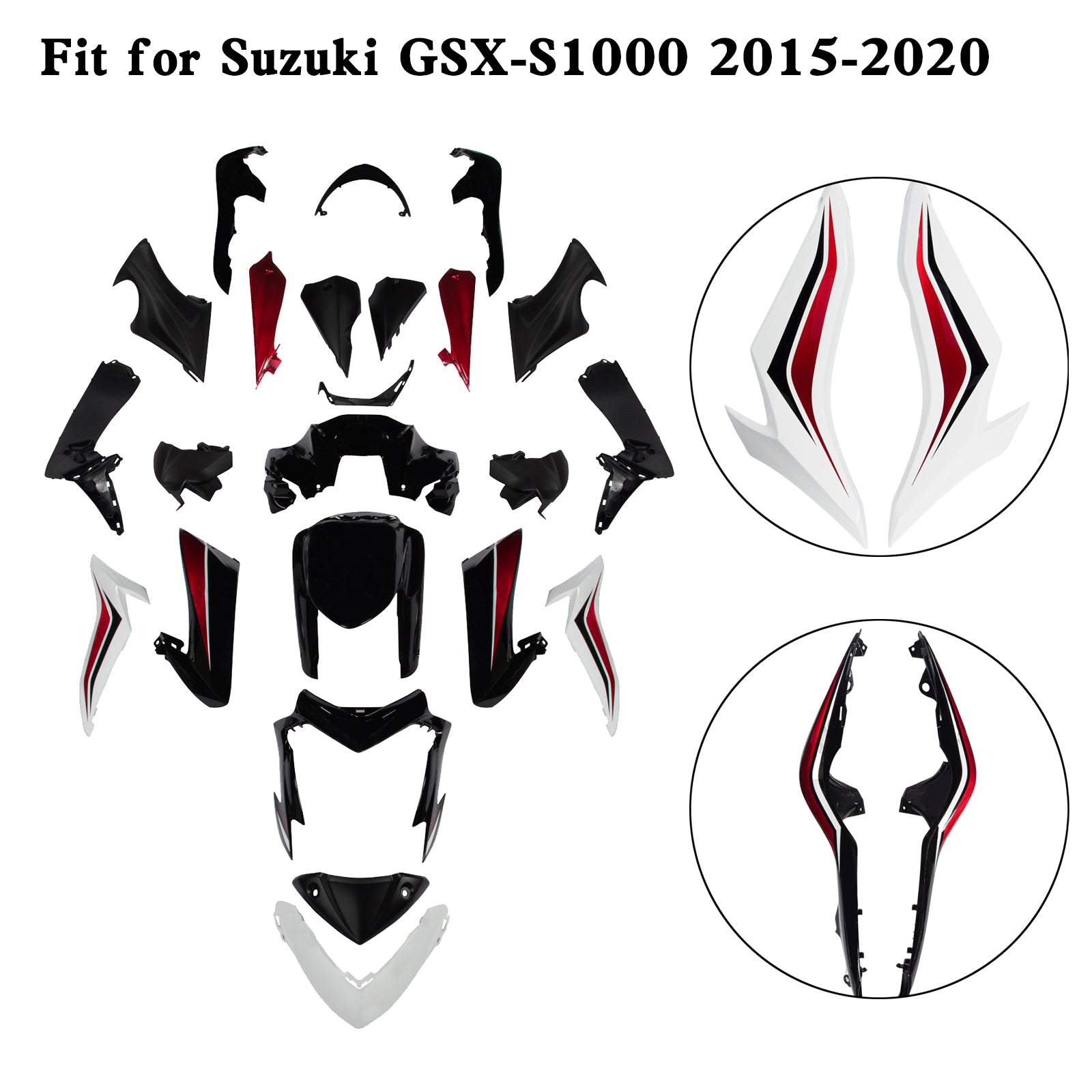 Kit de carénage de carrosserie en plastique injecté pour Suzuki GSX-S 1000 GSXS 2015-2020