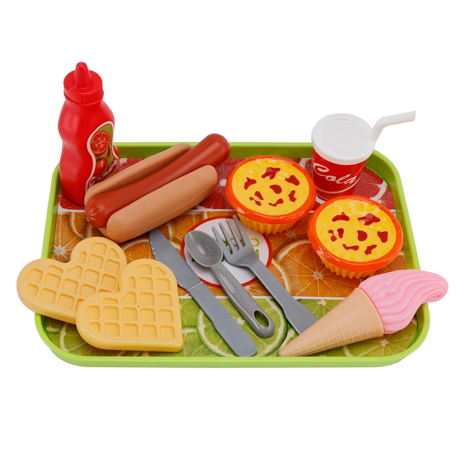 Ensemble de cuisine pour enfants, tarte aux œufs, gaufres, glaces, boissons