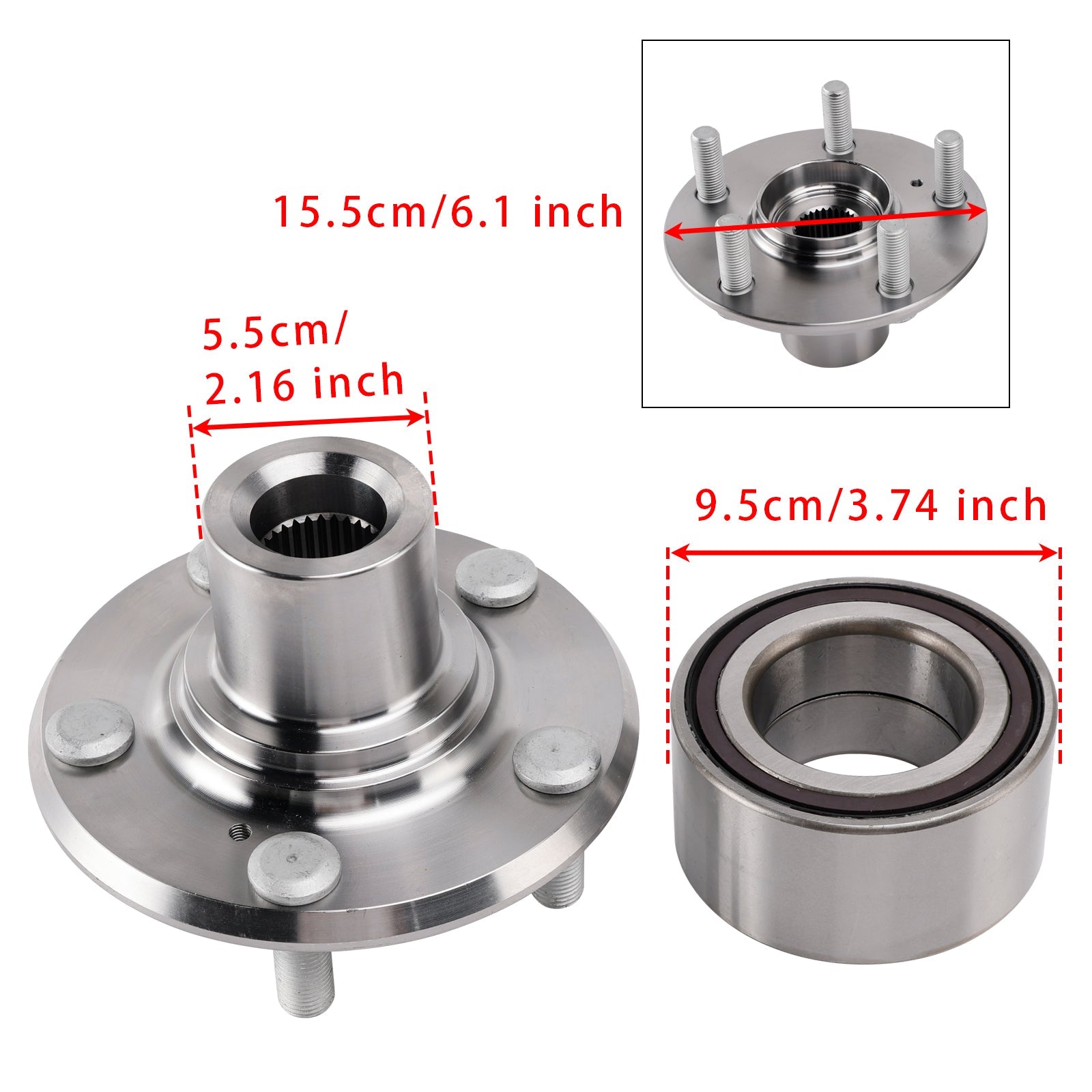 Etupyörän napa ja laakeri Honda Ridgelineen 2006-2014 (44300-SJC-A01)