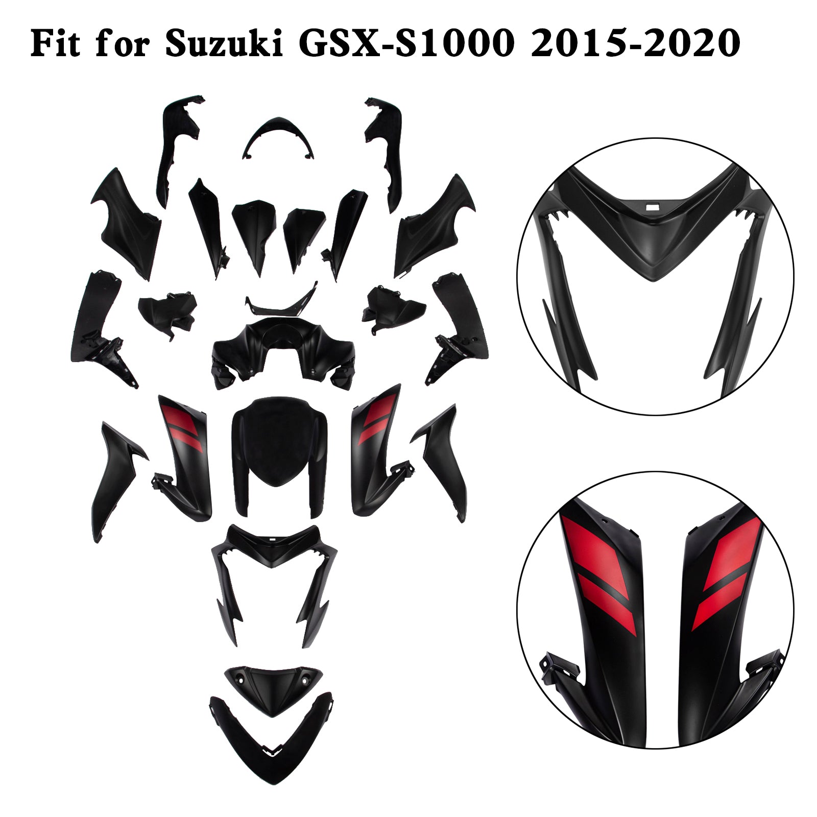 Kit de carénage de carrosserie en plastique injecté pour Suzuki GSX-S 1000 GSXS 2015-2020