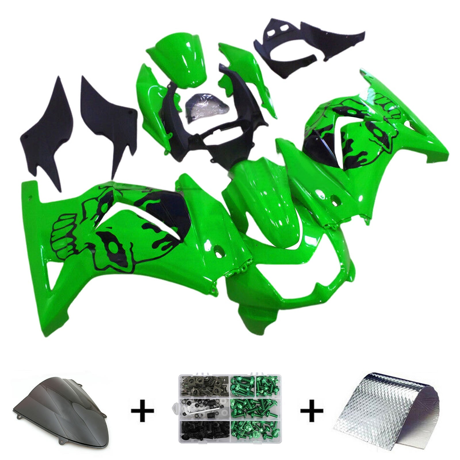 KAWASAKI Injekcijski komplet EX250 Ninja250R 2008-2012, ABS Plastic Karoserija