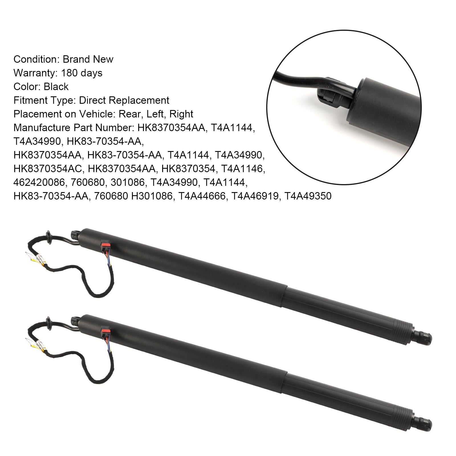 Montanti elettrici posteriori per portellone posteriore (2 pezzi) per Jaguar F-Pace X761 (2016-2018) - Codice articolo: HK8370354AA T4A1144 462420086