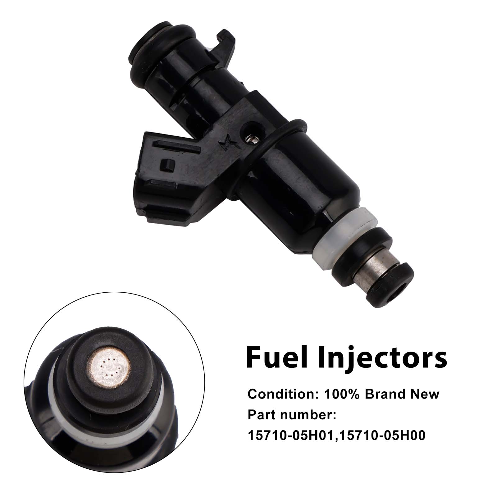 Vbrizgalniki goriva za Suzuki Burgman AN400 (2007-2016), združljivi s kataloškima številkama 15710-05H00 in 15710-05H01.