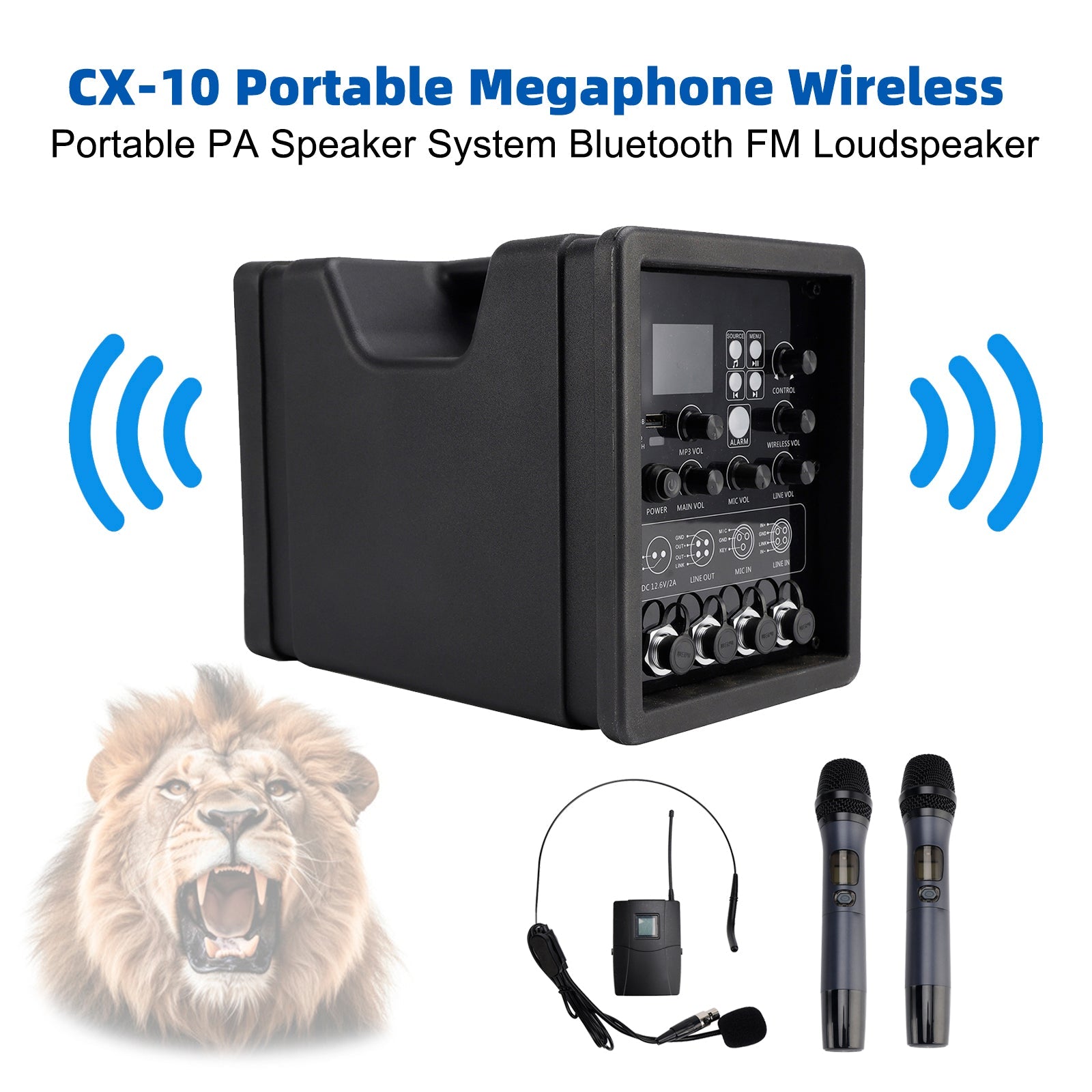 CX-10 Kannettava megafoni kaiuttimet System Wireless Suter FM