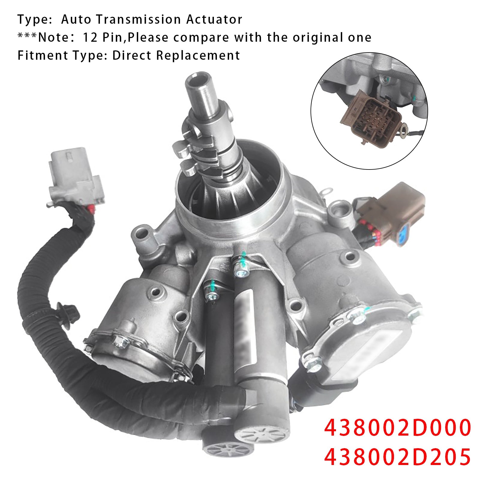 Ingranaggio attuatore Kia Soul Forte 2017-2021, codici 438002D000 e 438002D205, 12 pin