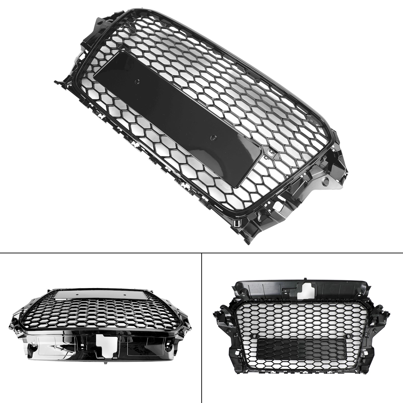 RS3 Style Front Hood Henycomb Bumper Grille Grill pour Audi A3 S3 2013-2016