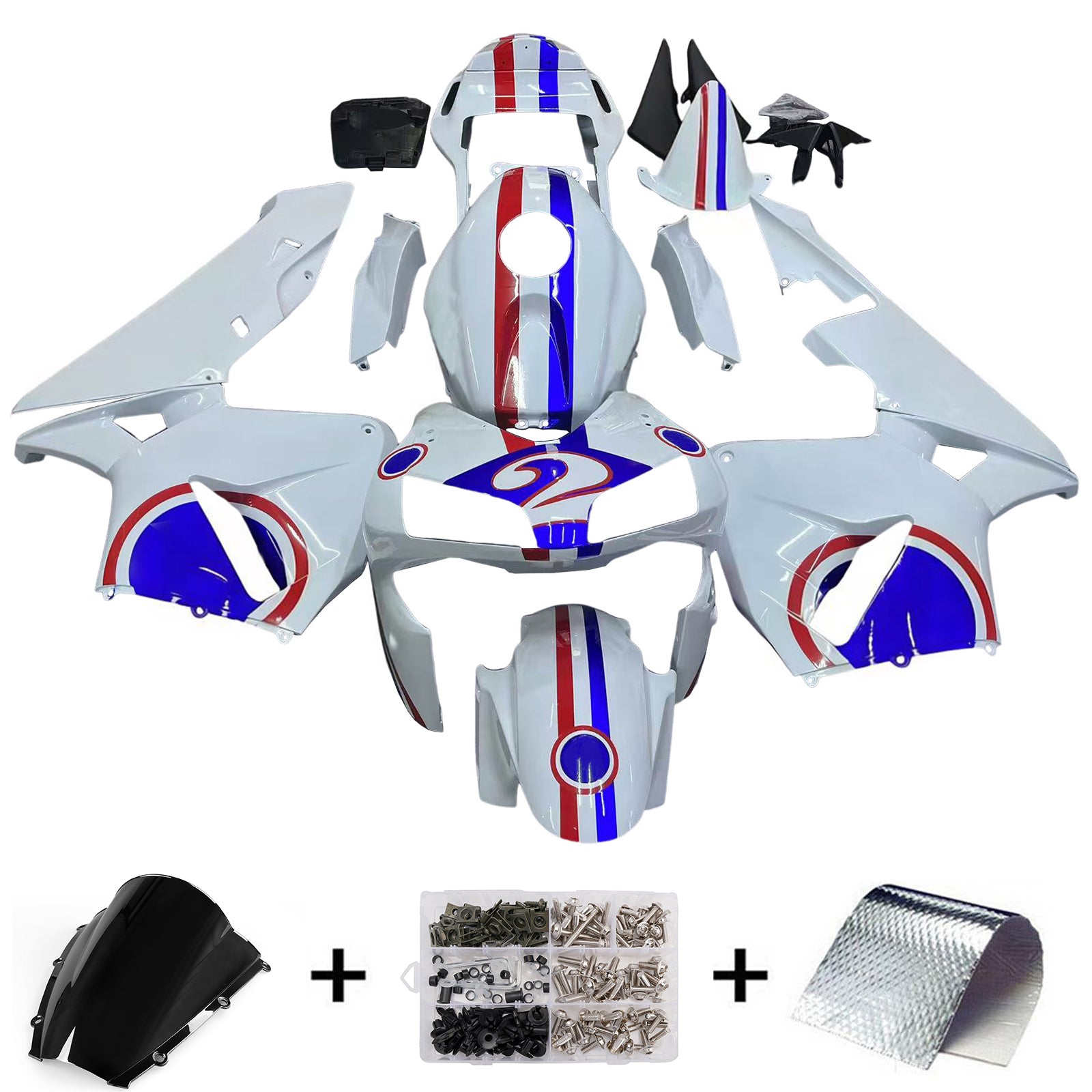 Kit de carénage par injection, carrosserie en plastique ABS, compatible avec Honda CBR600RR 2003-2004