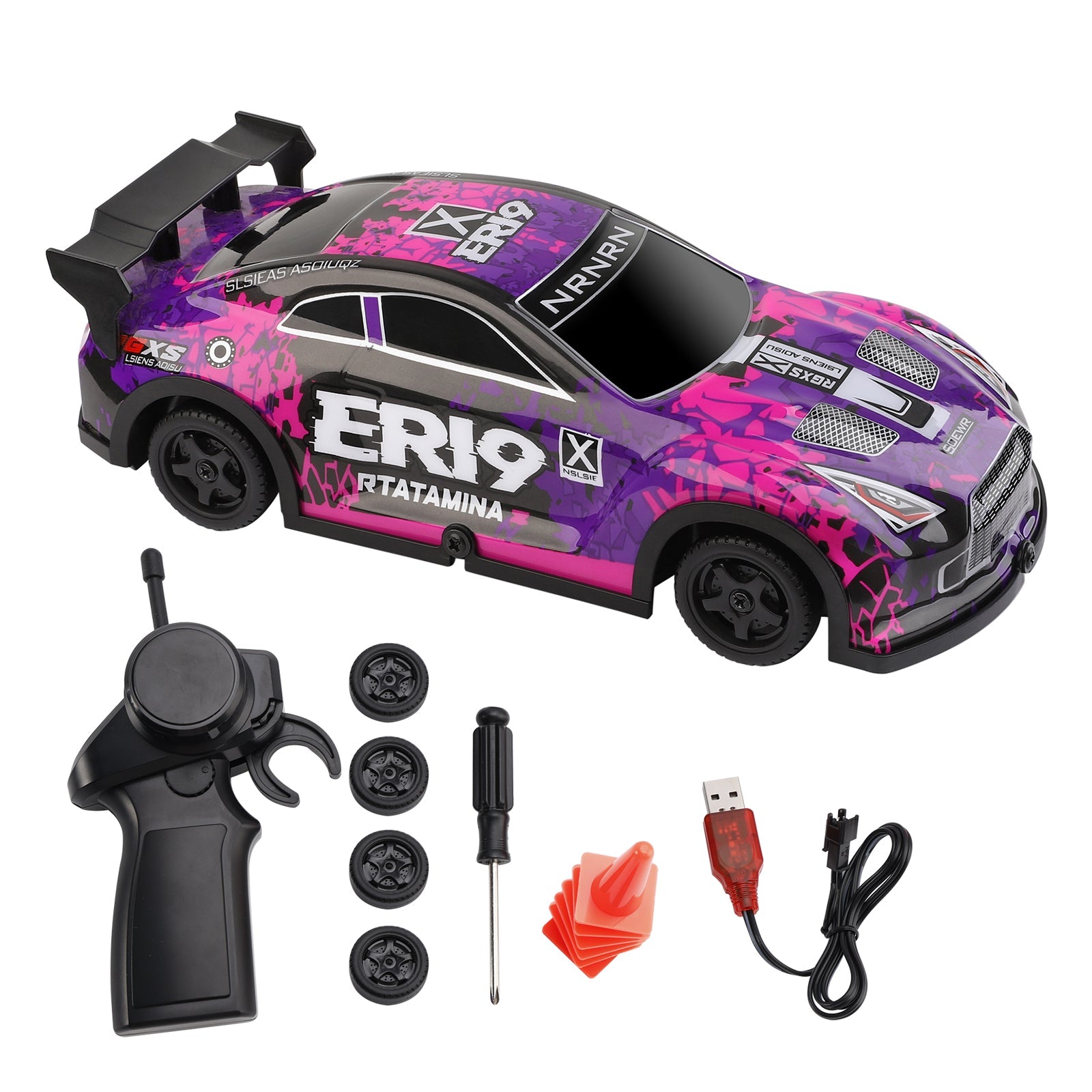 Wltoys 22206 RTR 1/22 2,4G 15 km/h Voiture de course Châssis en métal Jouet Cadeau Violet