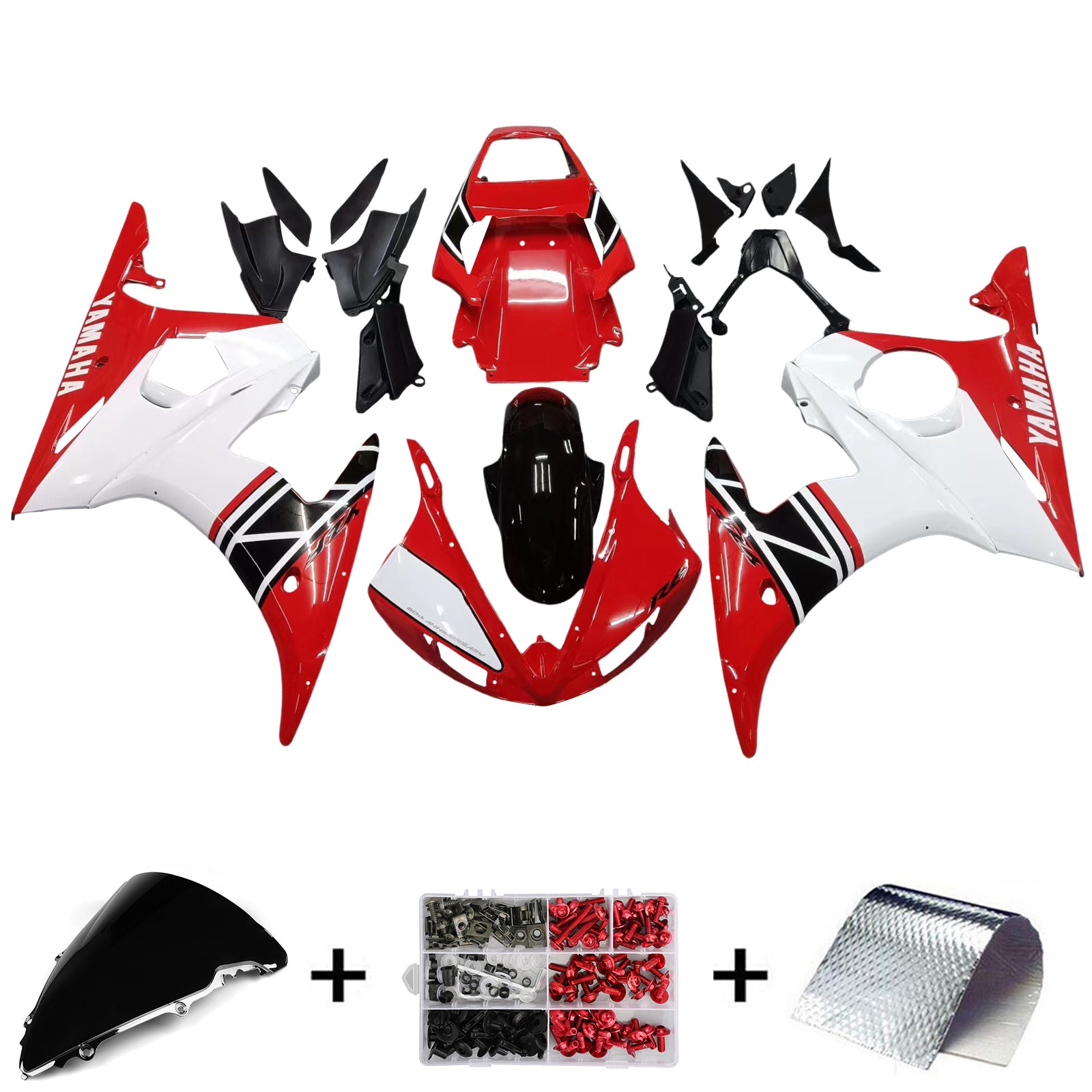 Kit de carénage par injection , carrosserie en plastique ABS Pour Yamaha YZF 600 R6 2005