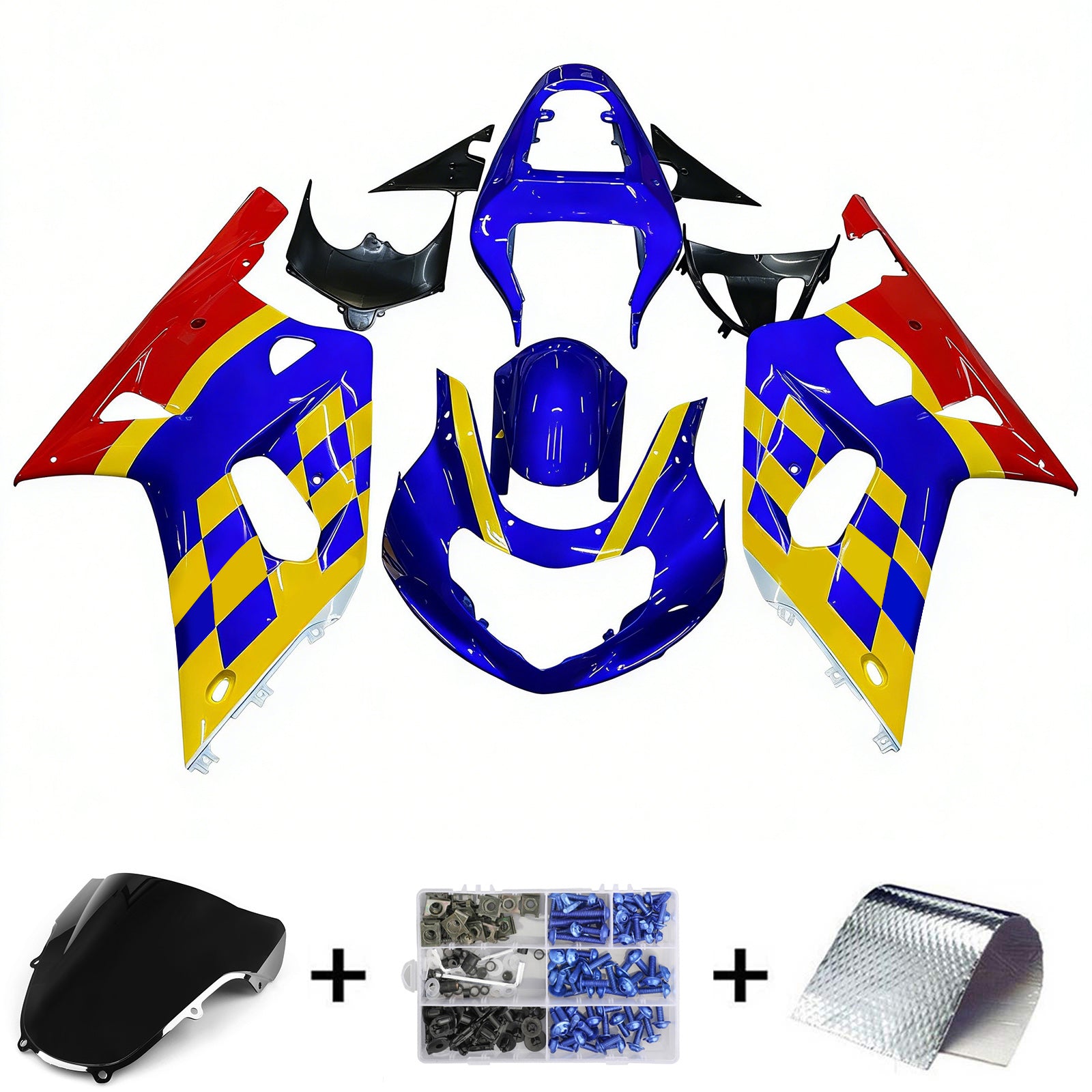 Kit de carénage par injection, carrosserie en plastique ABS, compatible avec Suzuki GSXR600 2001-2003